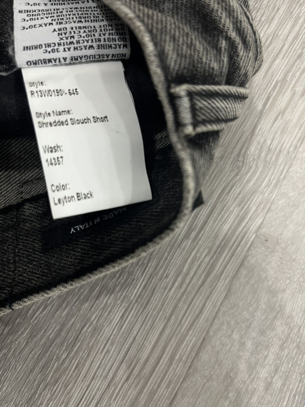 R13 Shredded Slouch Short. Size 29 Size 29" - 7 Thumbnail