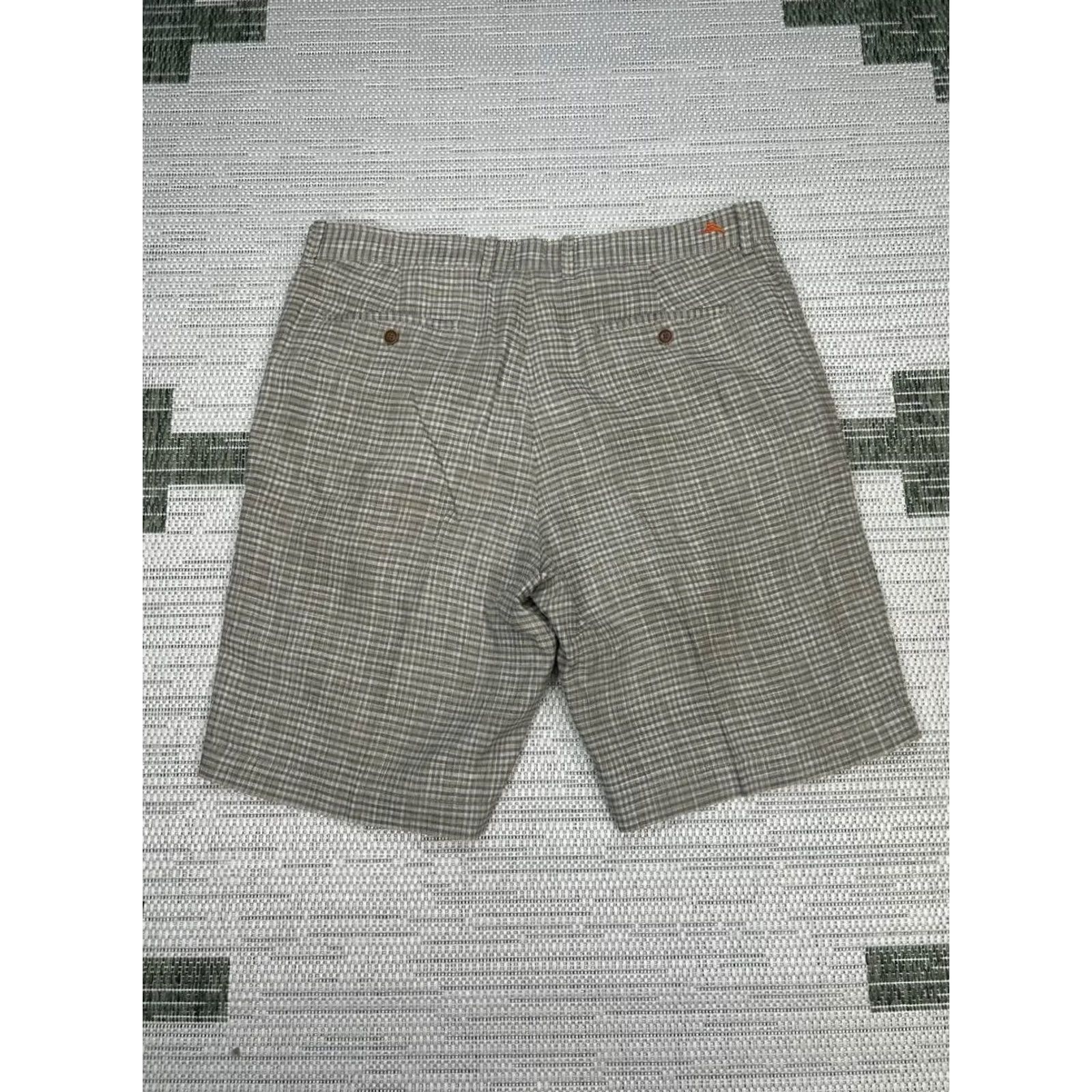 Tommy Bahama Tommy Bahama Chino Shorts Mens 36 Brown Check High Rise Marlin Logo Screened Details Size US 36 / EU 52 - 2 Thumbnail