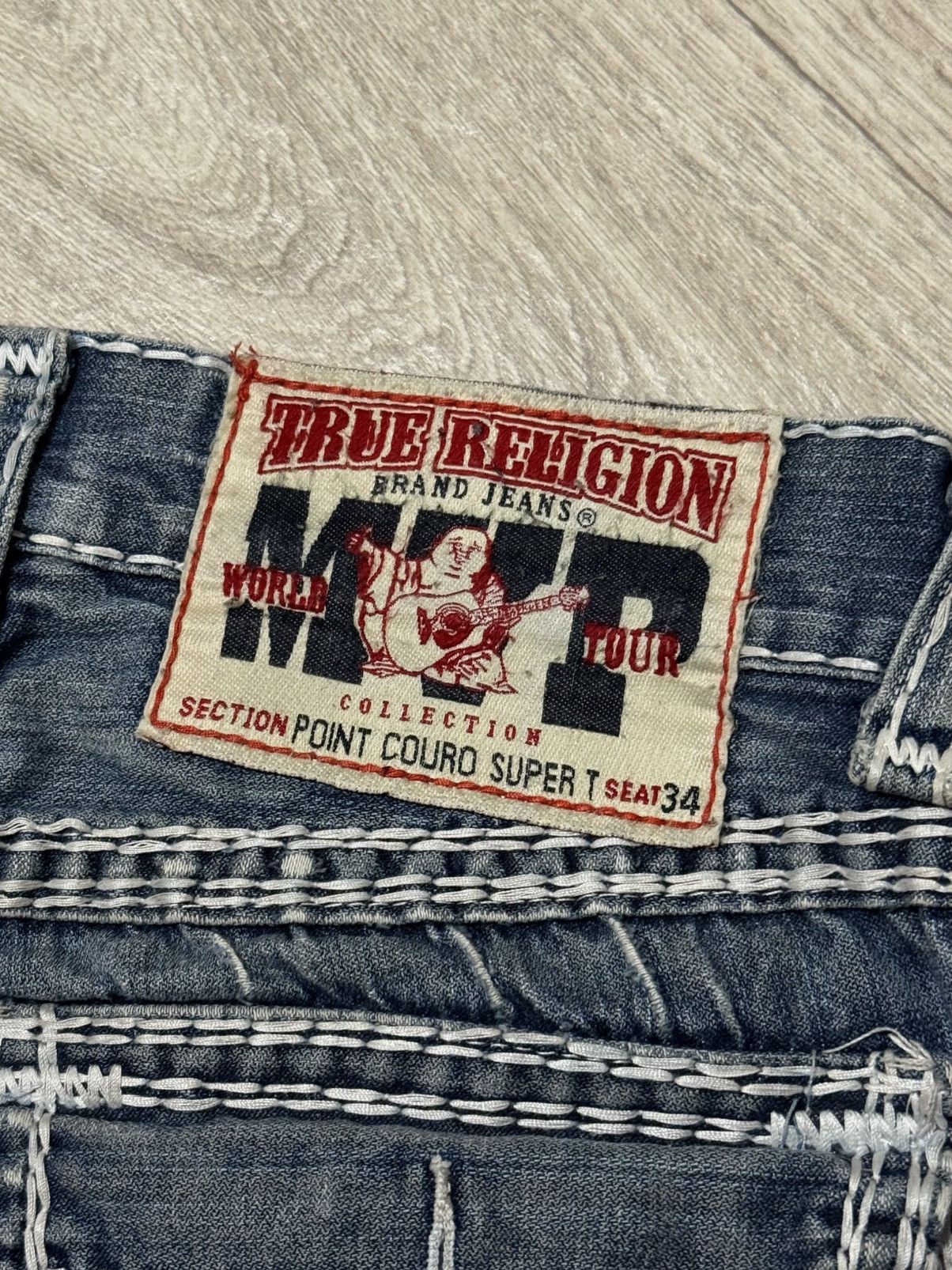 True Religion 🔷Vintage True Religion Distressed Y2K Crazy Jeans🔷 Size US 30 / EU 46 - 5 Thumbnail