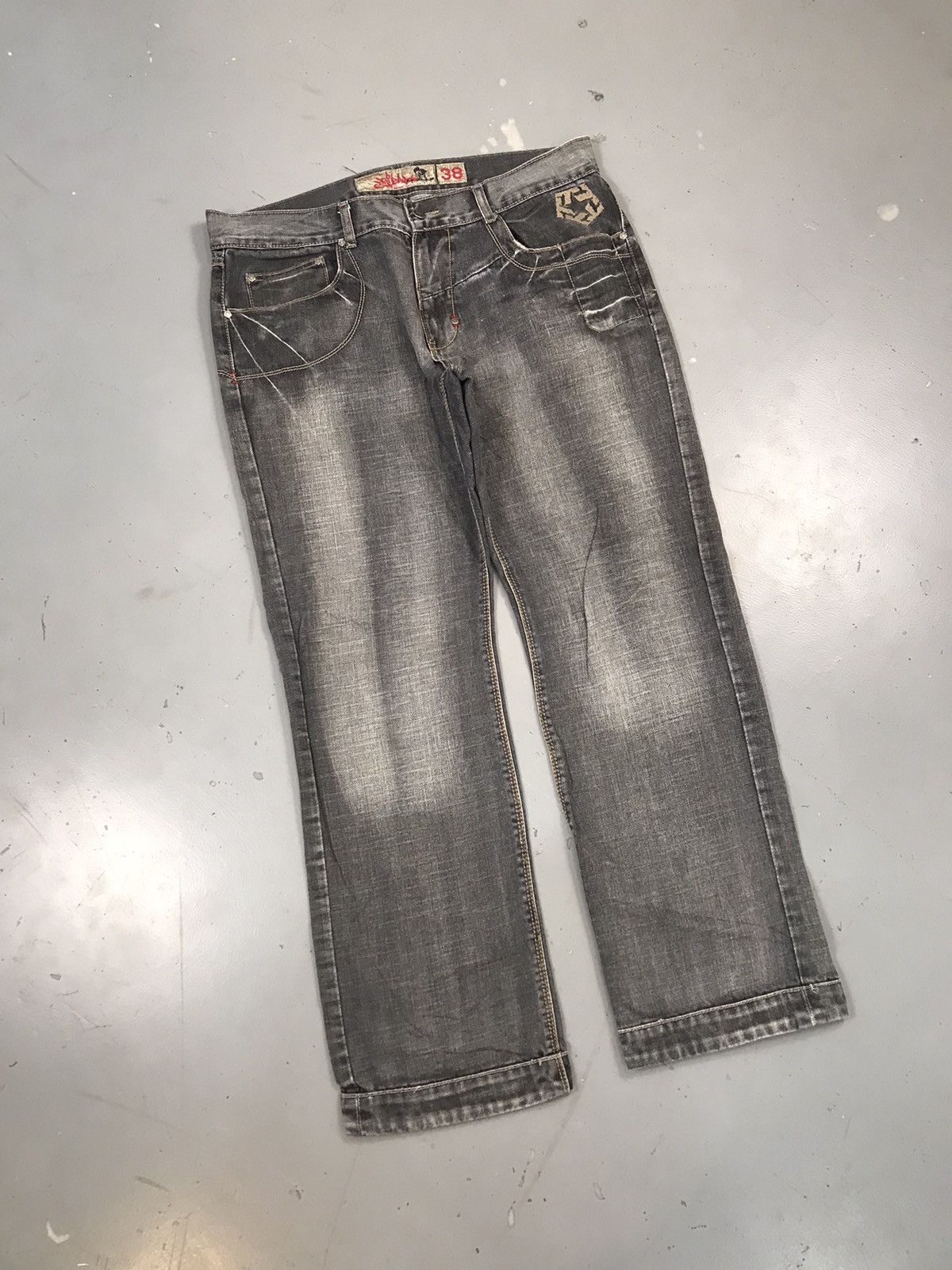 Southpole × Tribal Streetwear × Vintage Vintage Tribal denim SpellOut embroidered Y2K Size US 38 / EU 54 - 3 Thumbnail
