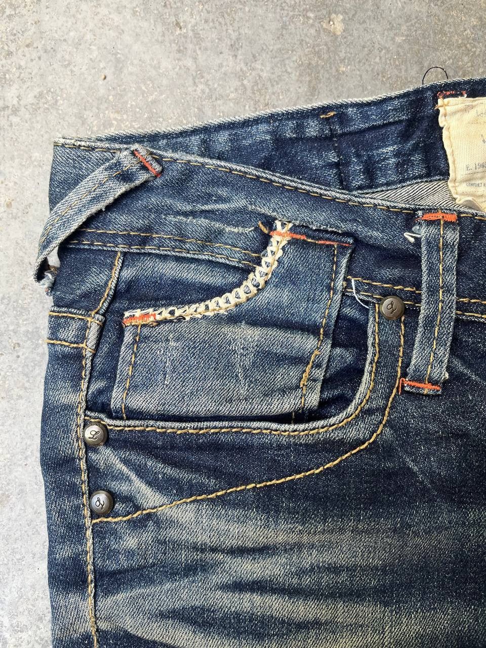 Japanese Brand VINTAGE JAPANESE BRAND DISTRESSED STYLE MUD WASH FADED Size 31" - 9 Thumbnail