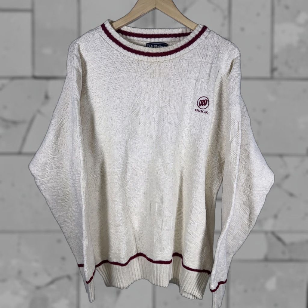Vintage VTG McBriar USA Made Buick Sweater Mens Size L Beige Pullover USA Theme Men Size L Size US L / EU 52-54 / 3 - 1 Thumbnail