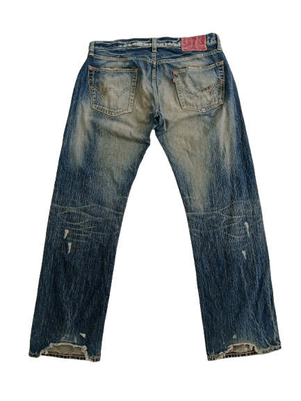 Edwin EDWIN Distressed Jeans Japanese Brand Blue Denim Size US 37 - 2 Thumbnail