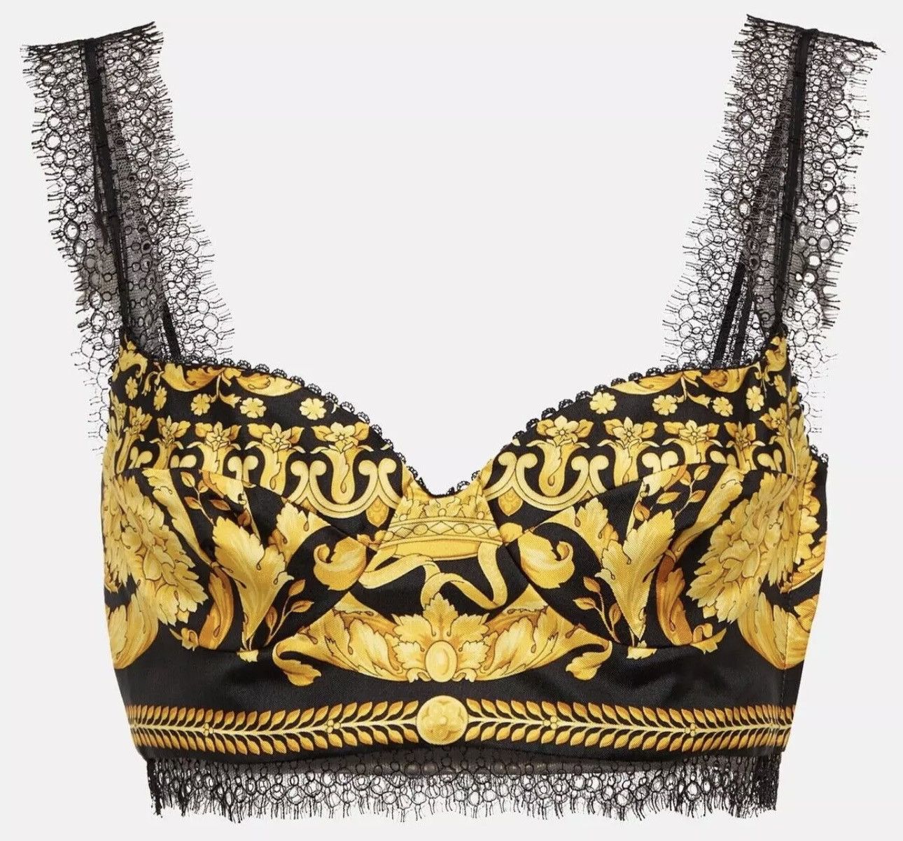 Versace Versace Baroque Silk Lace Bralette Top Size M / US 6-8 / IT 42-44 - 1 Thumbnail