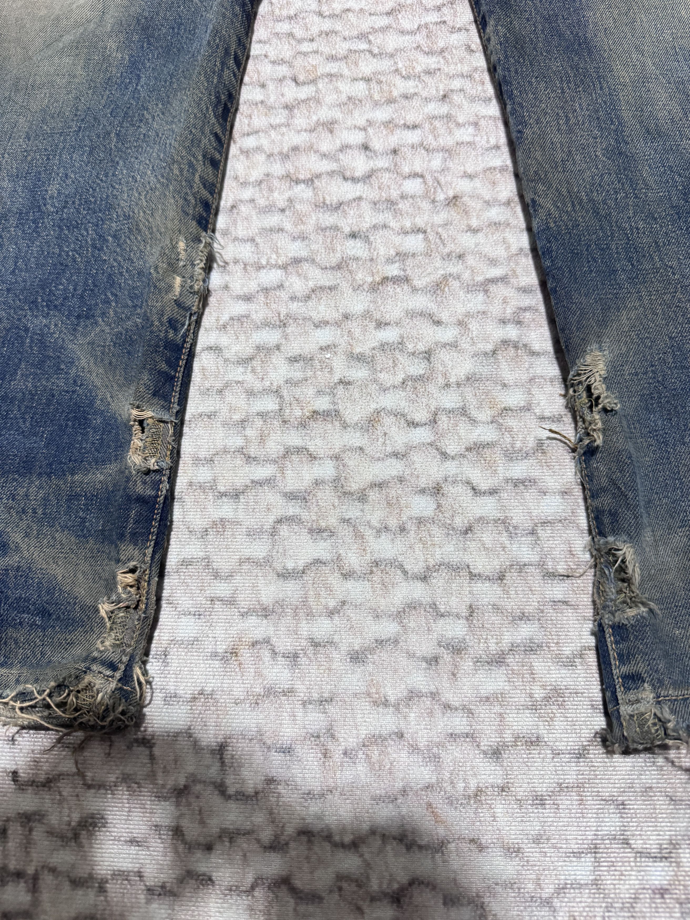 Edwin Vintage Edwin 505X Rusty Natural Distressed Selvadge Jeans Size US 30 / EU 46 - 8 Thumbnail