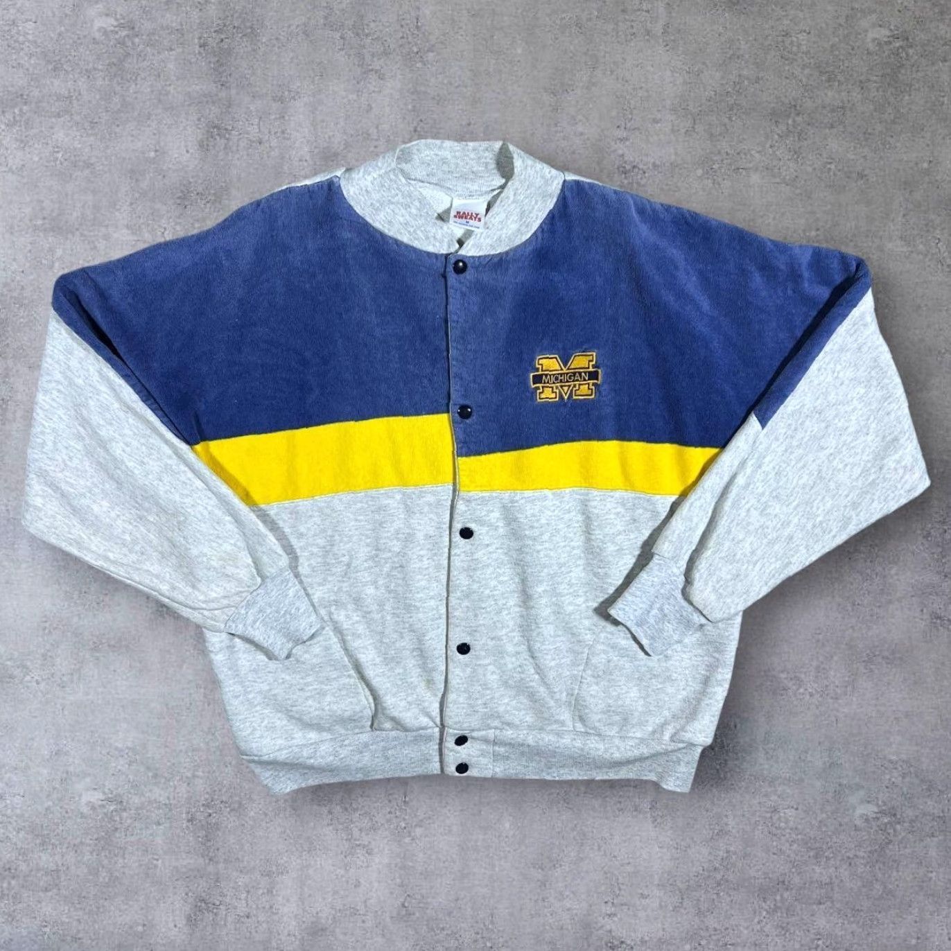 Vintage Vintage Rally Sweats Michigan Wolverines Towelling Button Sweatshirt M Size US M / EU 48-50 / 2 - 2 Thumbnail