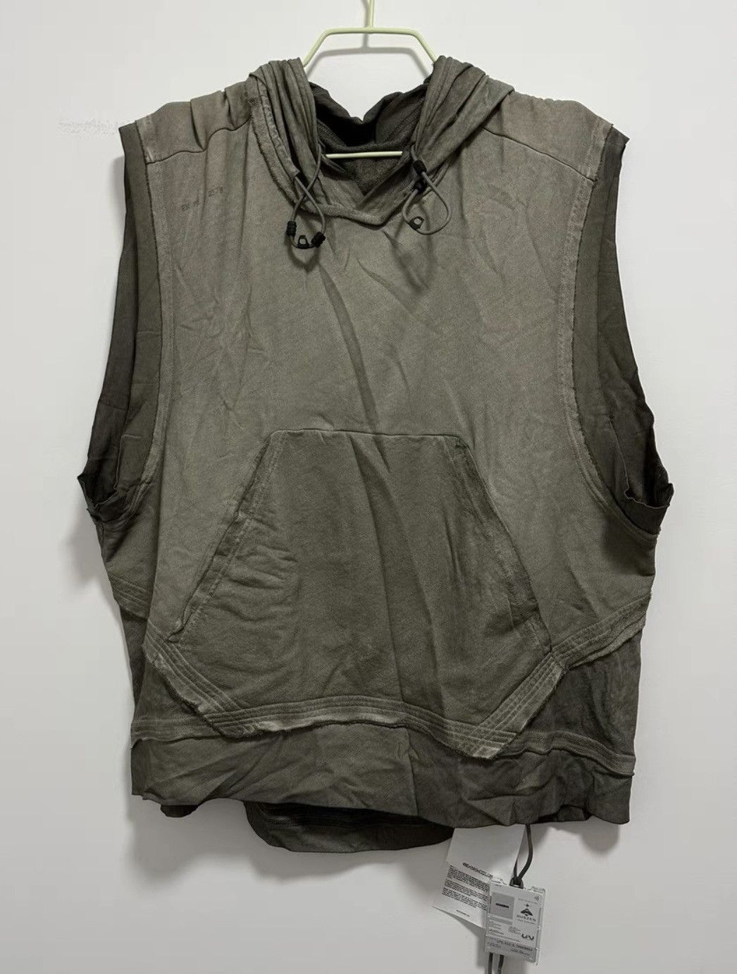 image of Hamcus Ss23 Distressed Sleeveless Jacket/t-Shirt in Khaki, Men's (Size Medium)