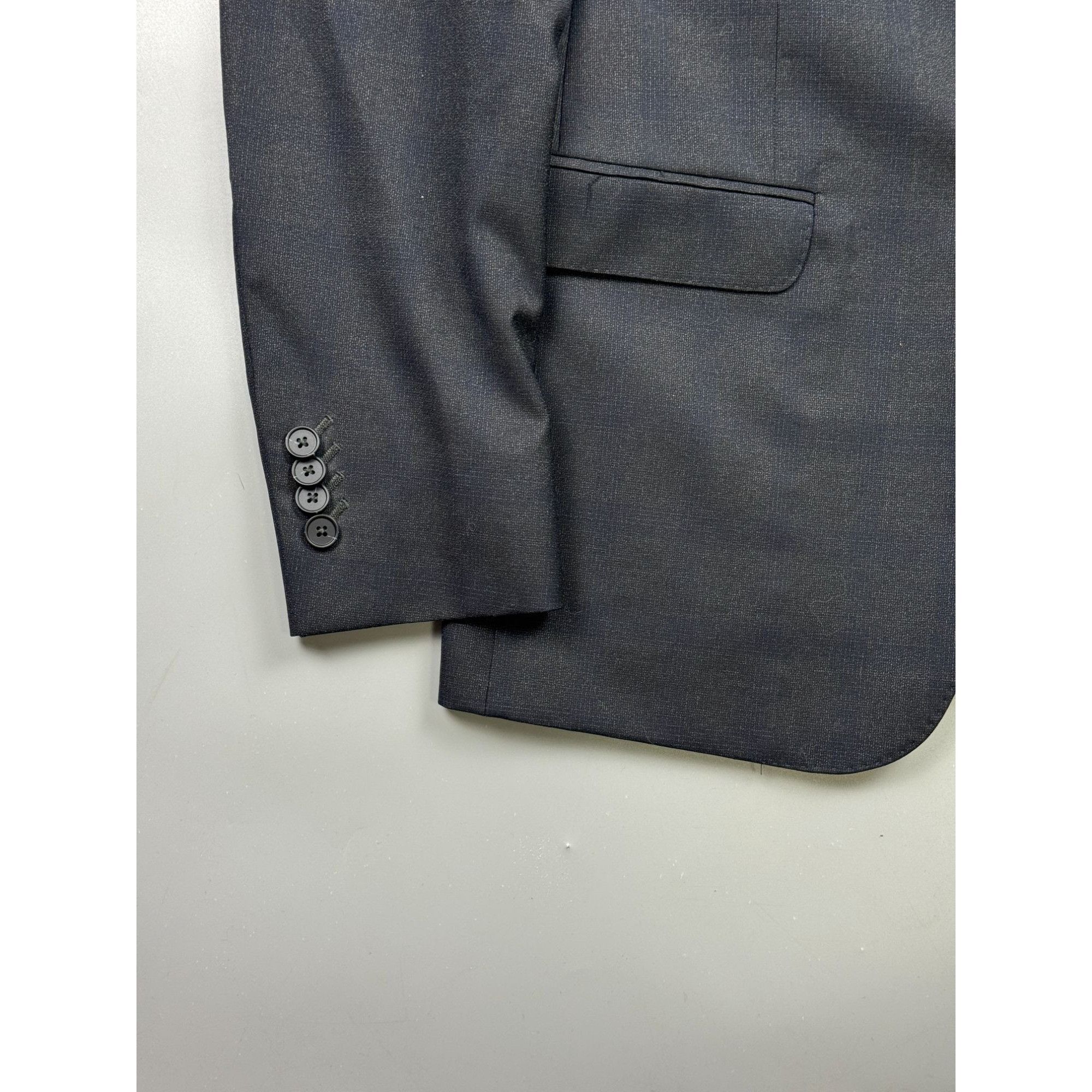 Z Zegna Z Zegna Charcoal Grey 100% Wool Two-Button Slim Fit Blazer Size 48R - 2 Thumbnail