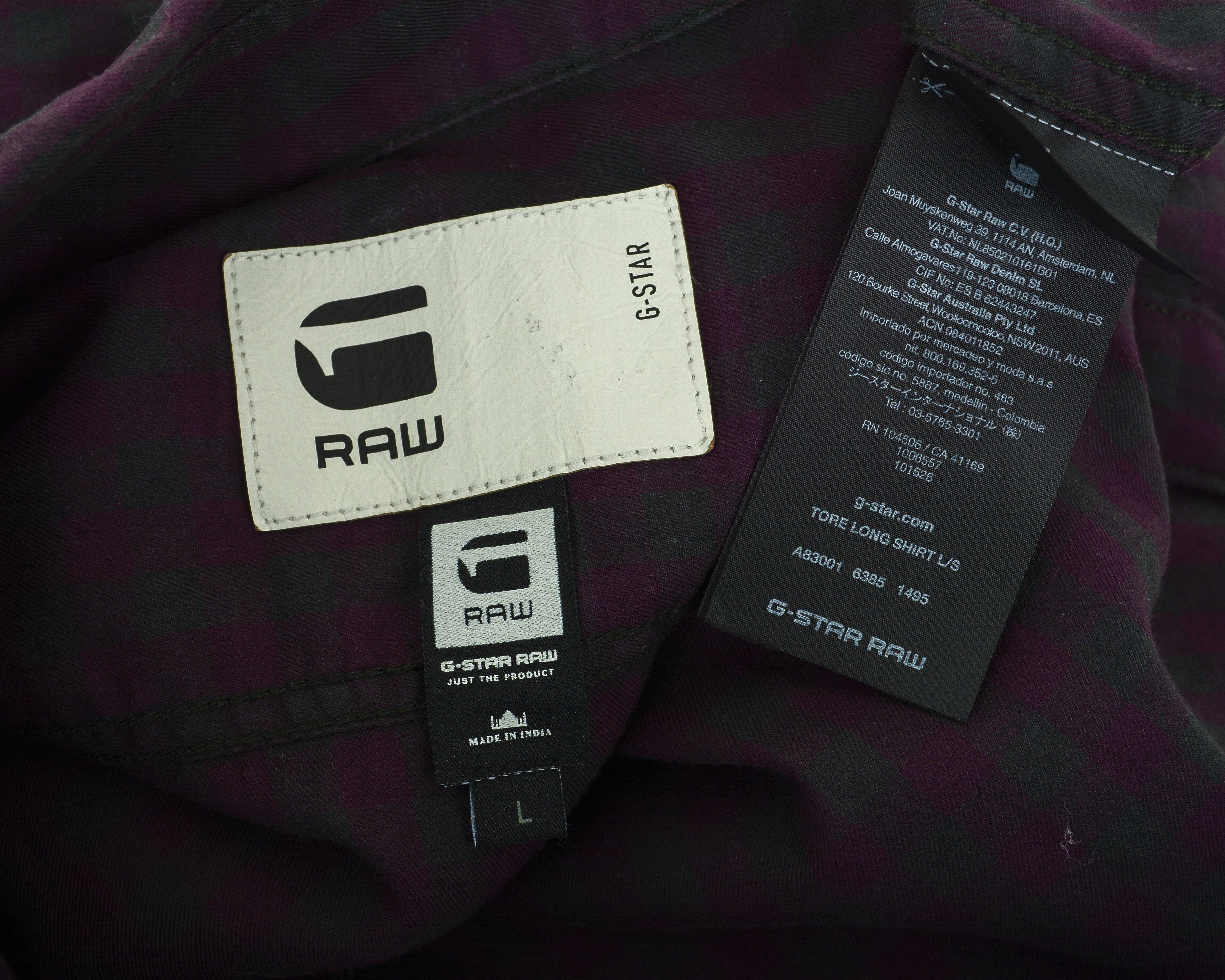 G-Star Casual Shirt L Snap Button Up Long Sleeve Cotton Check Top Size US L / EU 52-54 / 3 - 5 Thumbnail