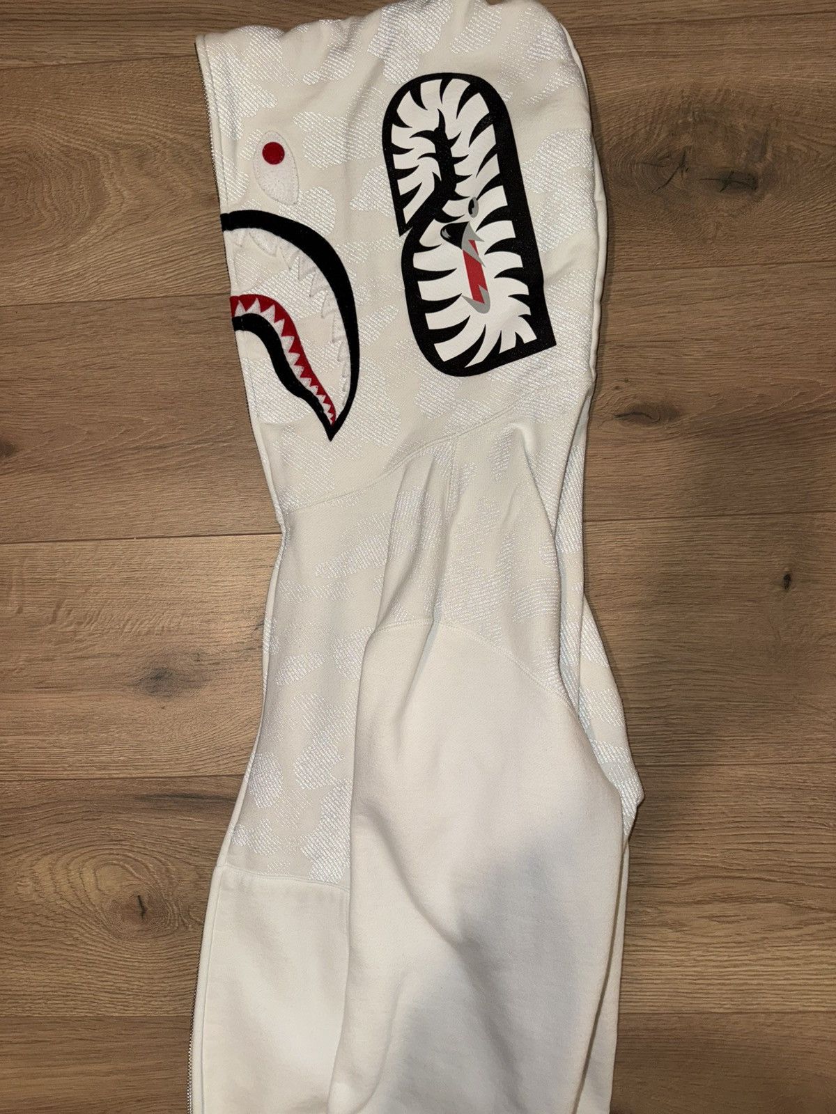 Bape Bape White Camo reflective Shark Zip-Up hoodie Size US L / EU 52-54 / 3 - 7 Thumbnail