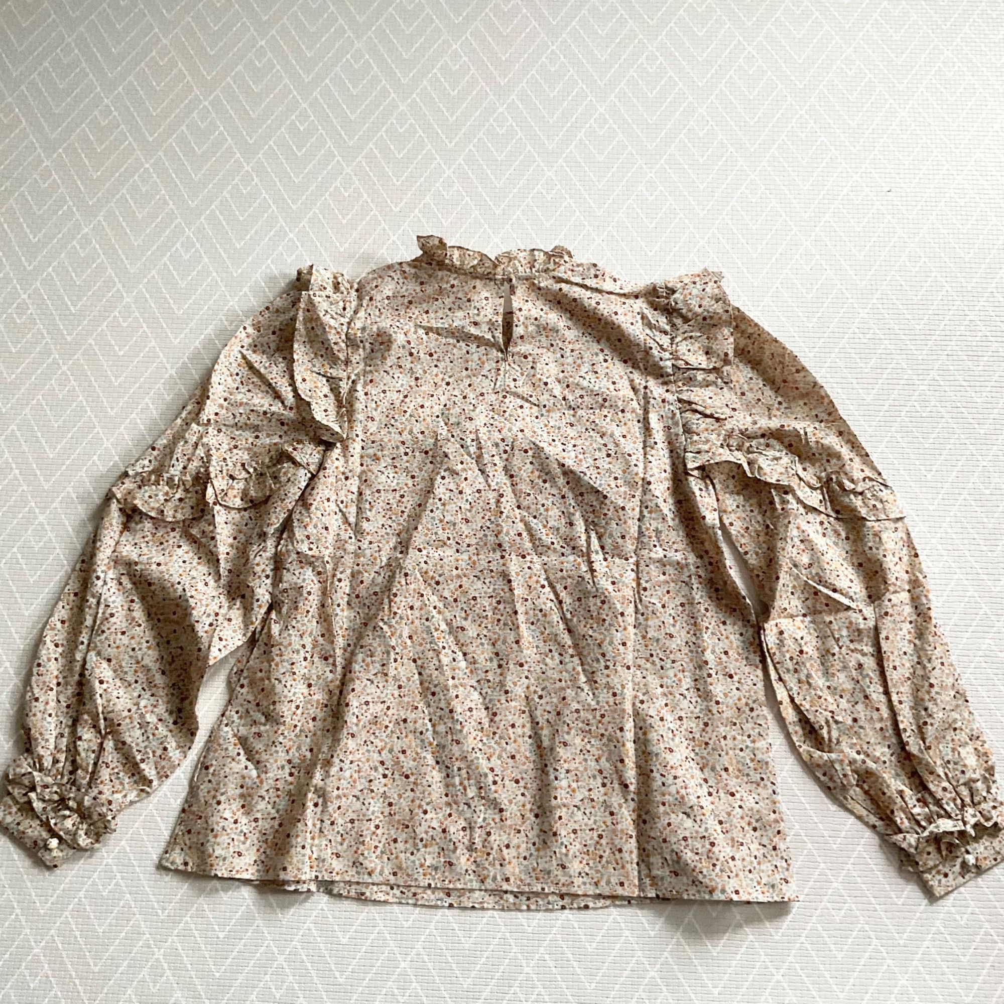 Sezane NWT sezane EMMY BLOUSE Beige flowers cotton floral SZ 4 bust Size S / US 4 / IT 40 - 8 Thumbnail
