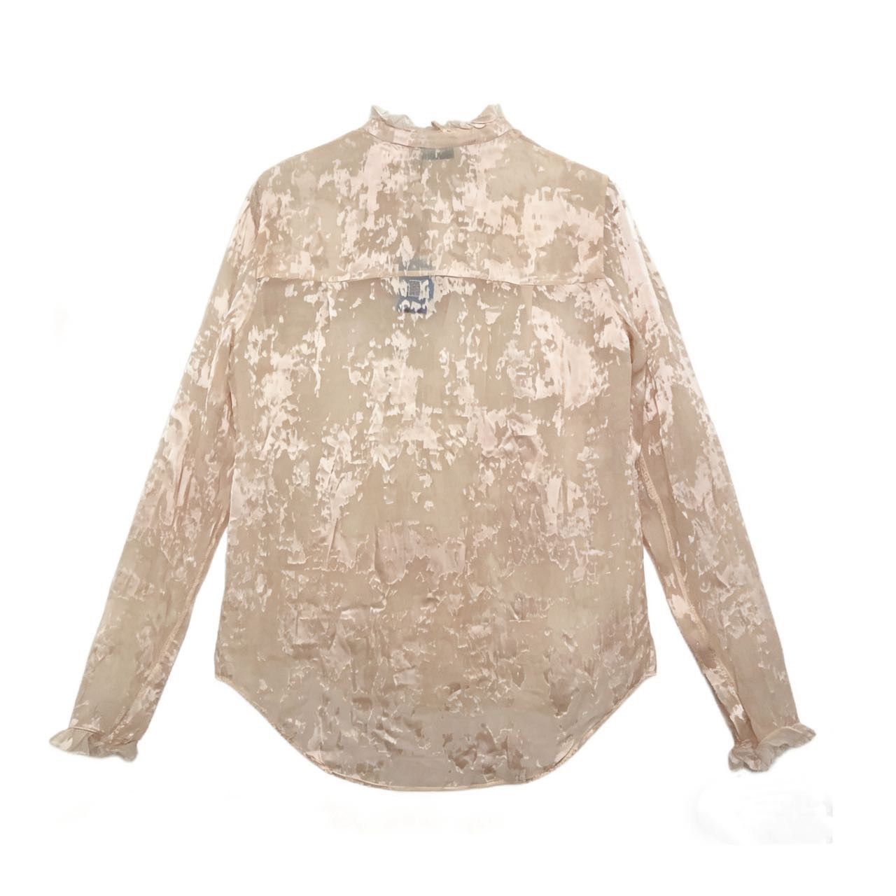 Balenciaga Balenciaga Pink Lace Printed Shirt K26WX Size XS / US 0-2 / IT 36-38 - 2 Thumbnail