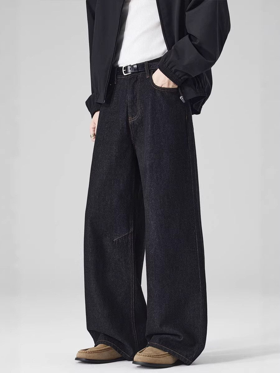 Japanese Brand Men's high-street patchwork straight loose jeans Size US 32 / EU 48 - 4 Thumbnail