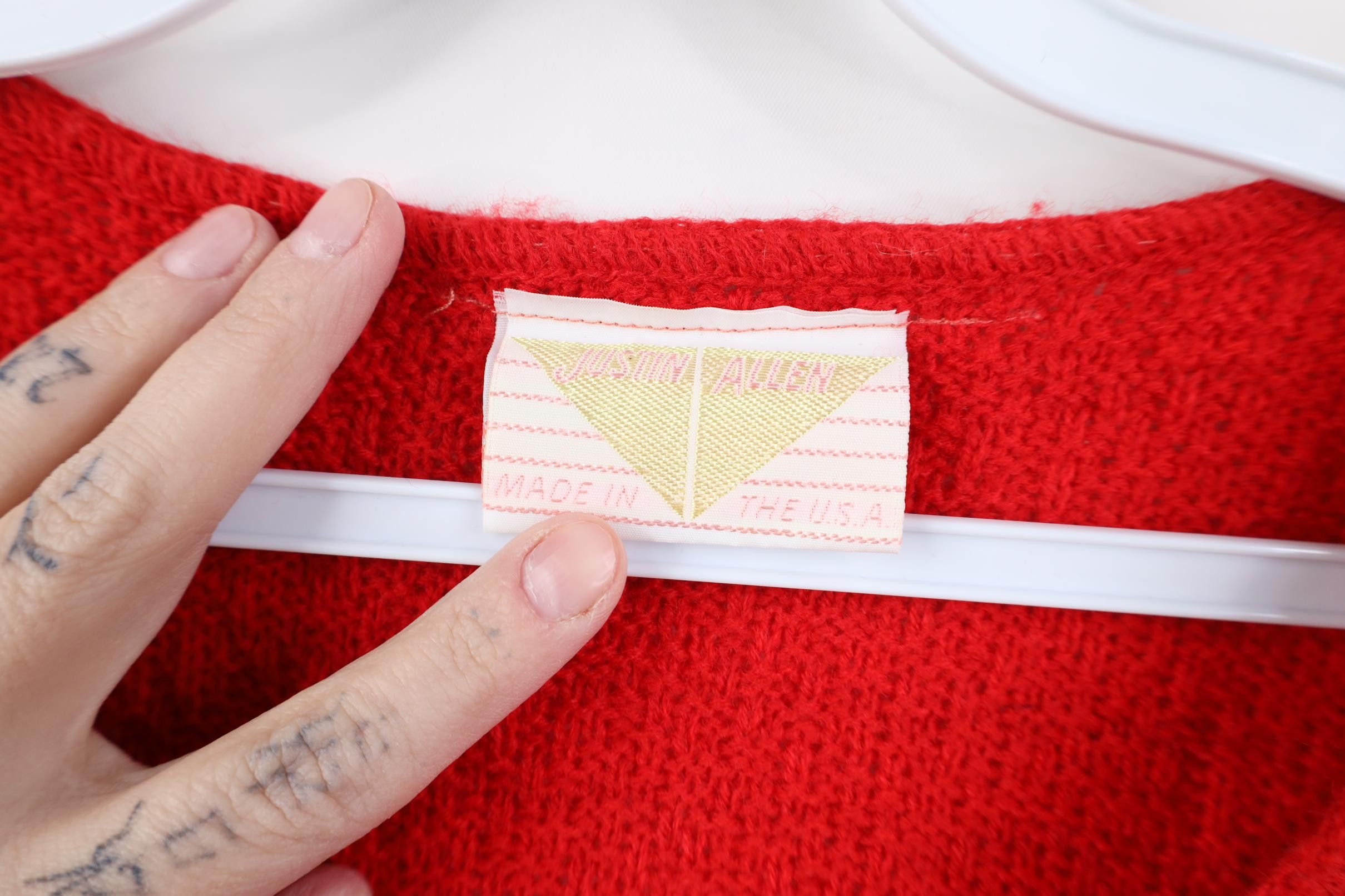 Vintage Vintage 70s 80s Dolman Sleeve Knit Sweater Vest Red USA Size M / US 6-8 / IT 42-44 - 6 Thumbnail