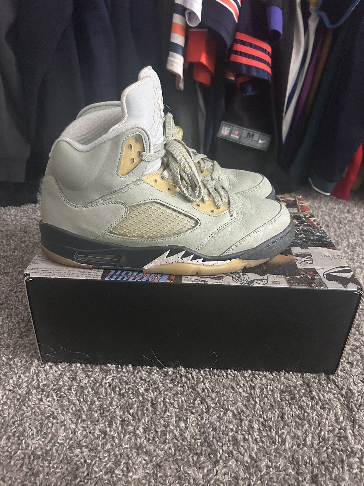 image of Jade Horizon Jordan 5 Shoes, Men's (Size 10)