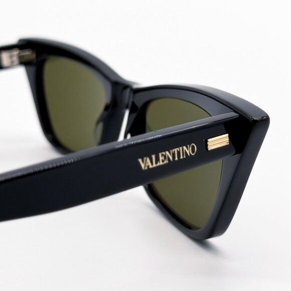 NEW VALENTINO SUNGLASSES VLS-175A BLACK/GREEN CAT EYE WOMEN