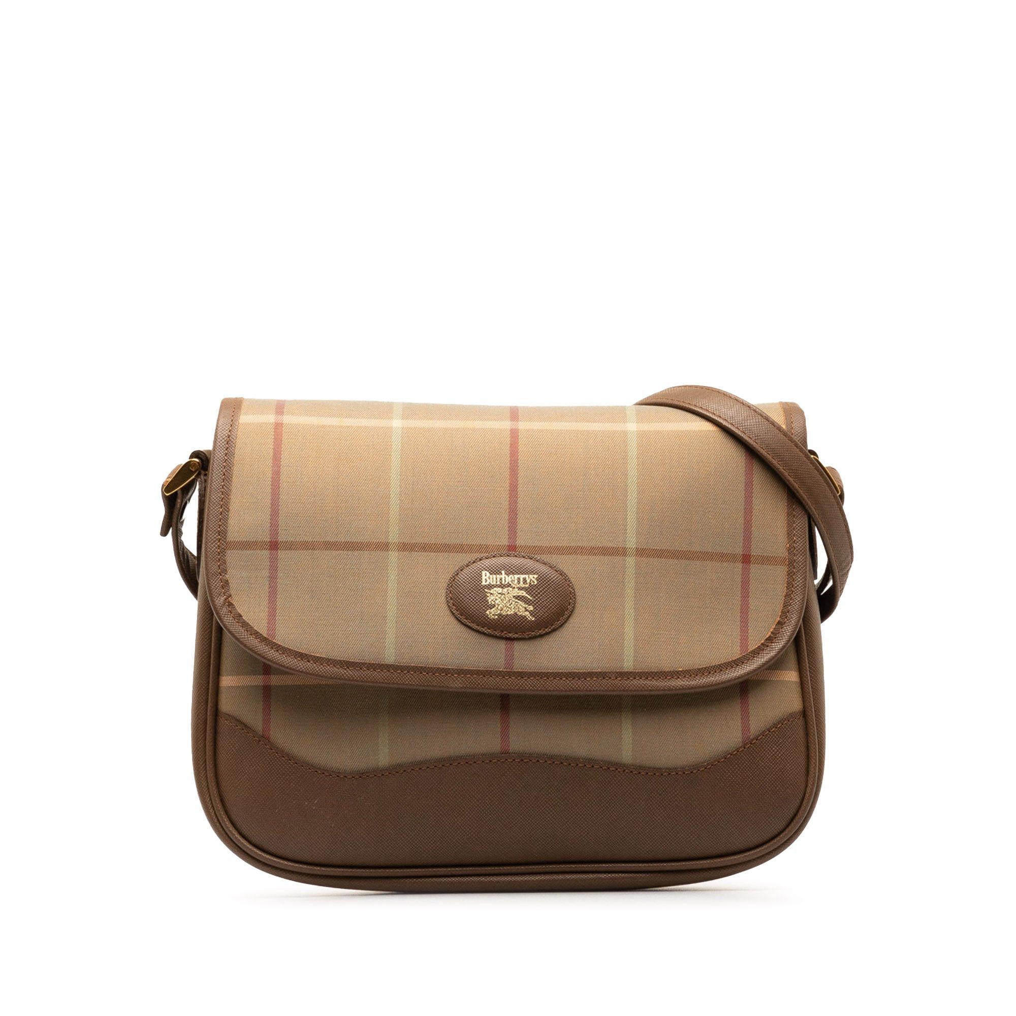 image of Burberry Vintage Check Crossbody Bag in Brown, Women's