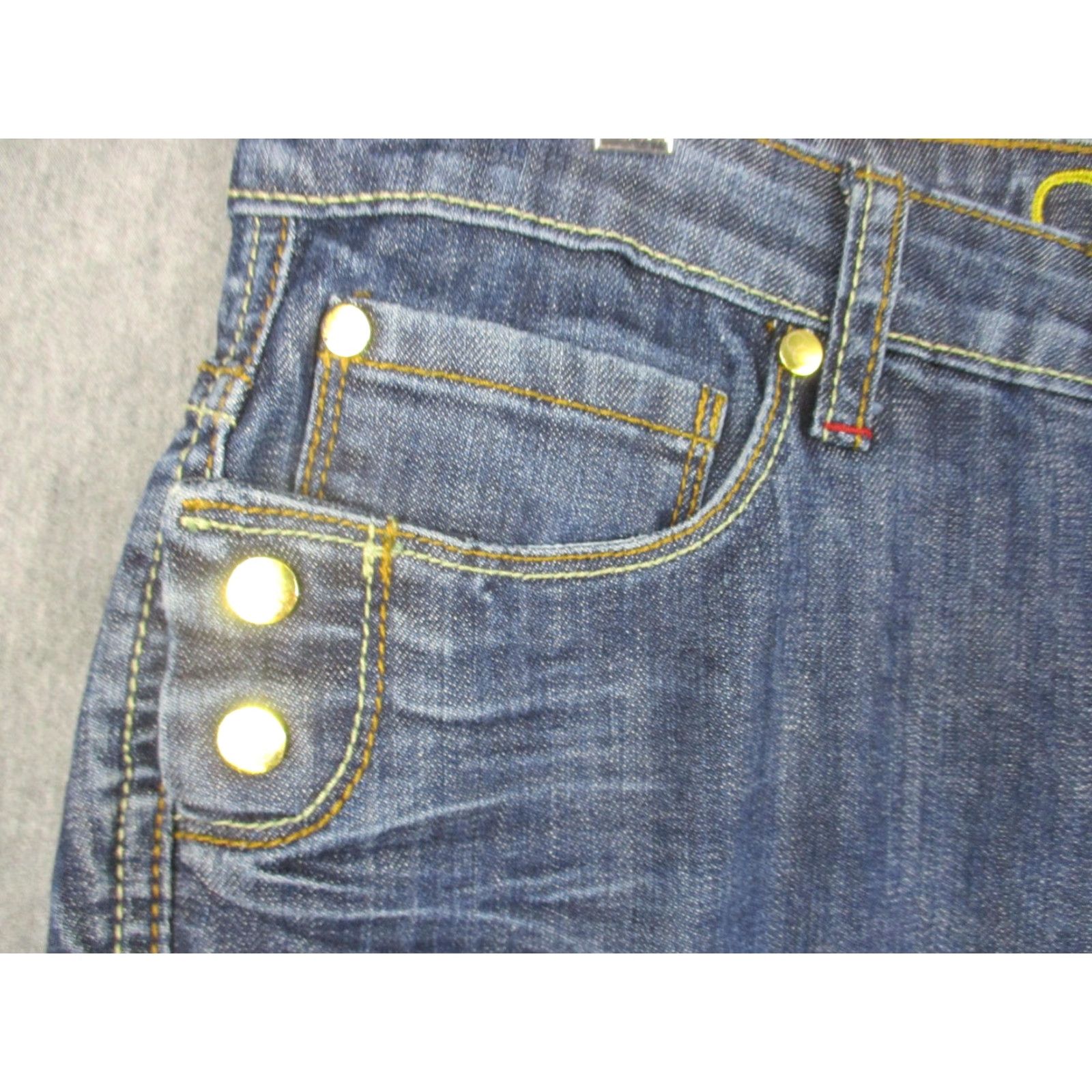 Coogi COOGI Jeans Womens 18 Blue Straight Leg Denim Gold Embellished Pockets Designer Size 40" / US 18 - 5 Thumbnail