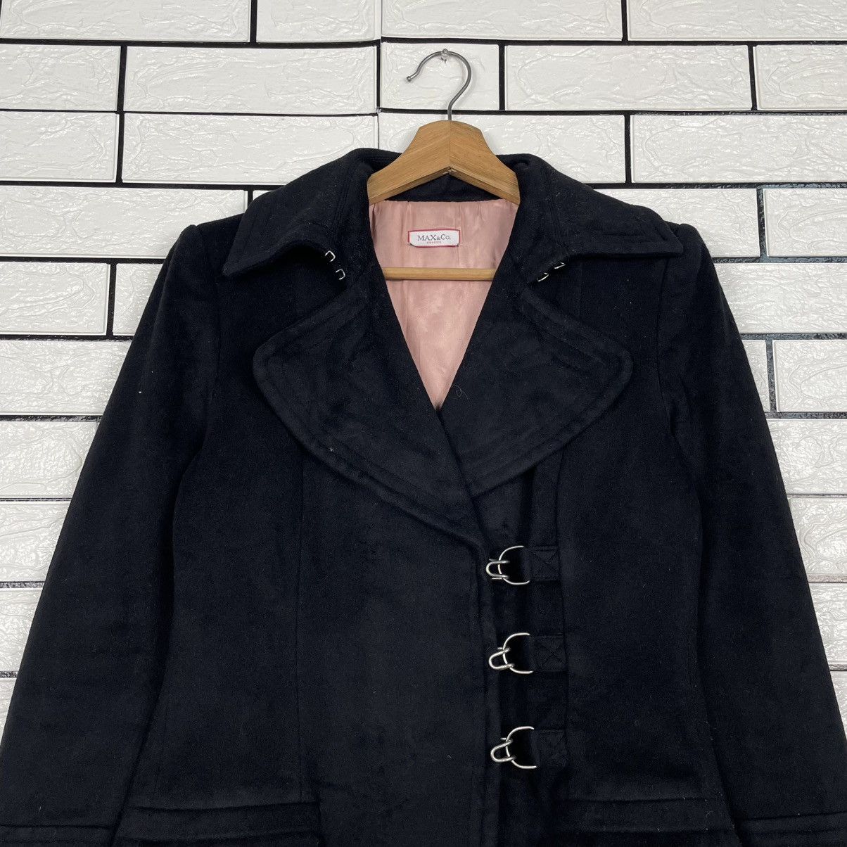 MAX&Co. Max & Co Women Black Overcoat Made In Italy Size S / US 4 / IT 40 - 2 Thumbnail
