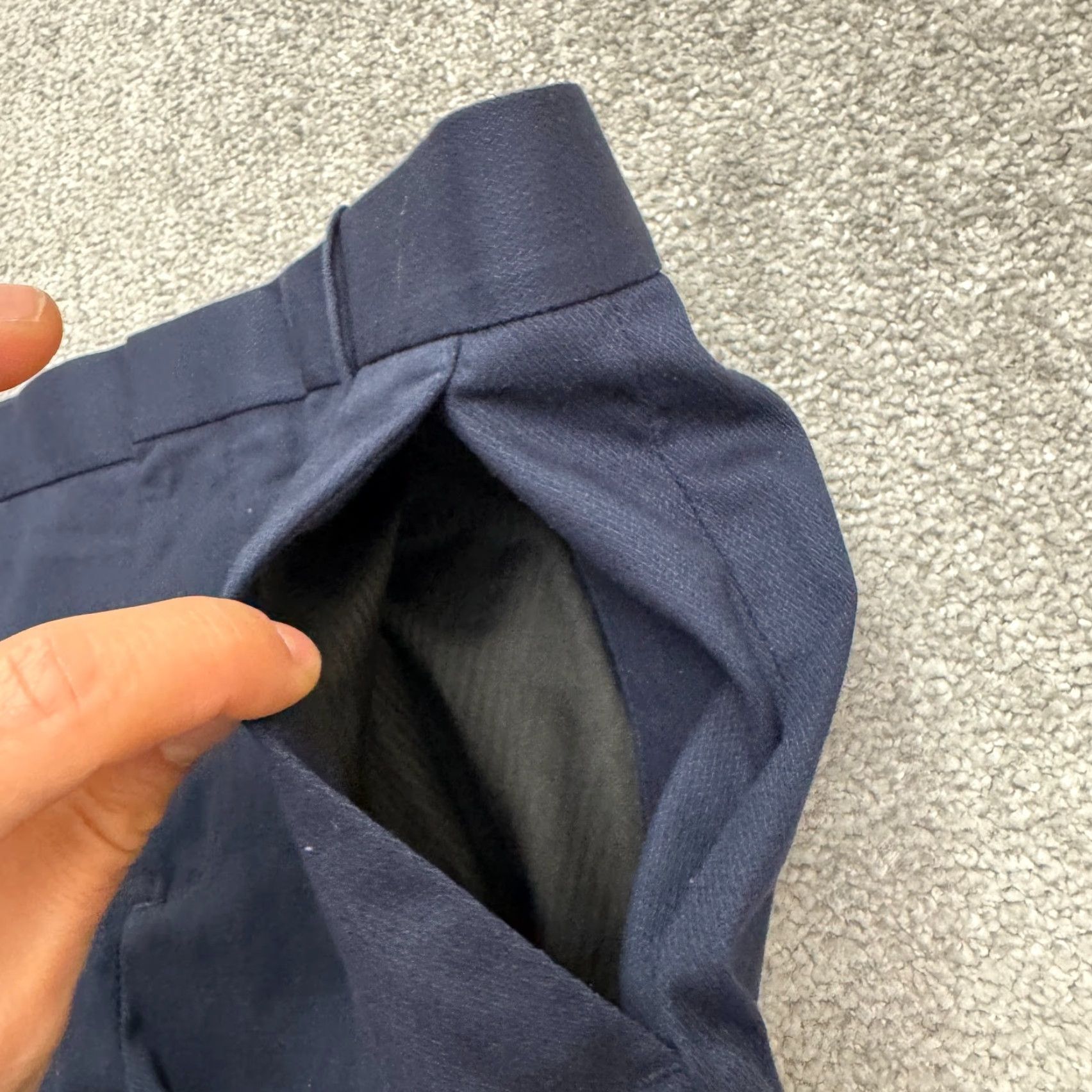 Perry Ellis Perry Ellis Portfolio Slim Fit Dress Pants Mens 33x30 Navy Blue Straight Work Shirt Pants? Size US 33 - 6 Thumbnail