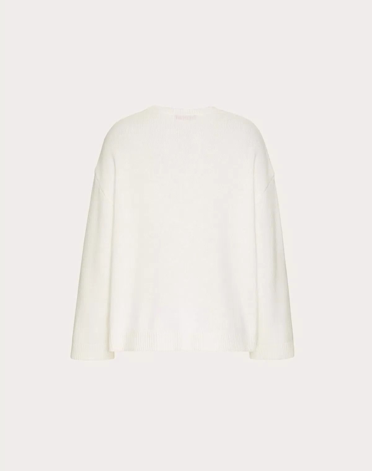Valentino o1s1wg110426 Vlogo Chain Cashmere Jumper in Ivory Size XS / US 0-2 / IT 36-38 - 3 Thumbnail