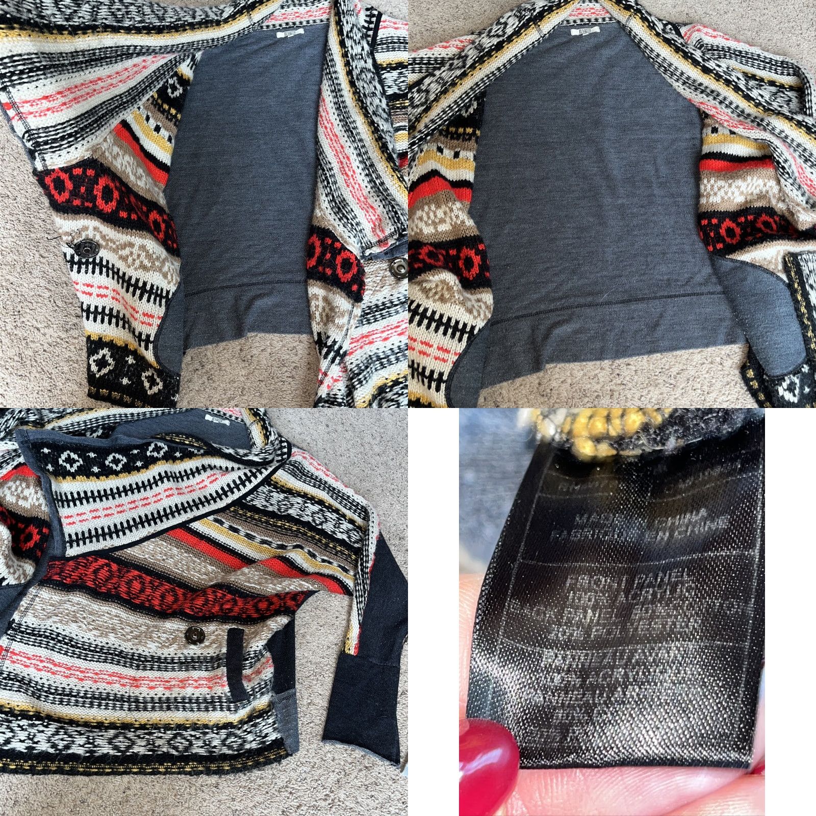 BB Dakota BB Dakota Colorful SWEATER Cardigan Open Front KNIT Waterfall Neck Women’s Large Size L / US 10 / IT 46 - 9 Thumbnail