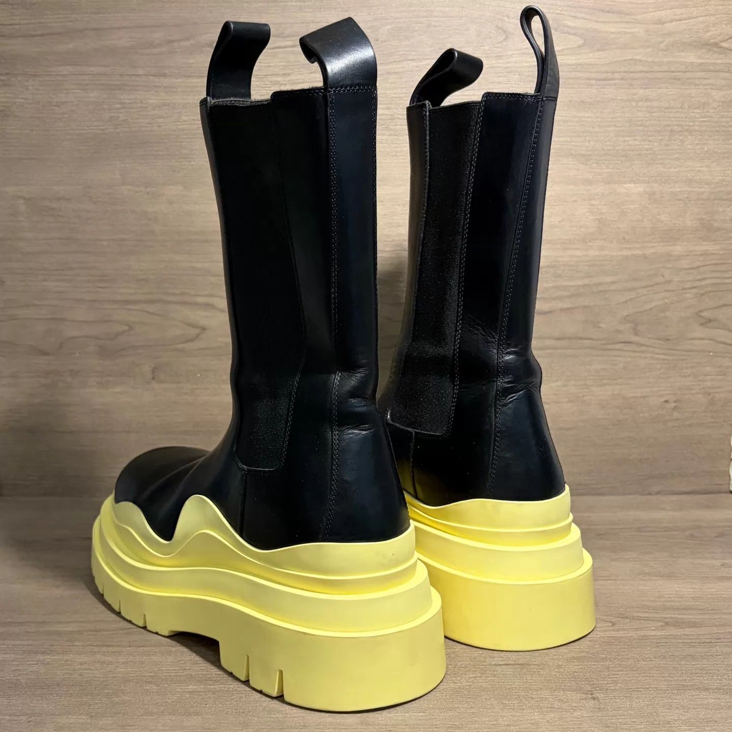 Bottega Veneta Bottega Veneta Black & Yellow Platform Chimney Boots 38.5 Size US 8 / IT 38 - 4 Thumbnail