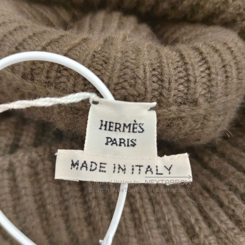 Hermes Hermes Brown and Caramel Coarse Knit Cloak Sweater Two-Pie Size XS / US 0-2 / IT 36-38 - 3 Thumbnail