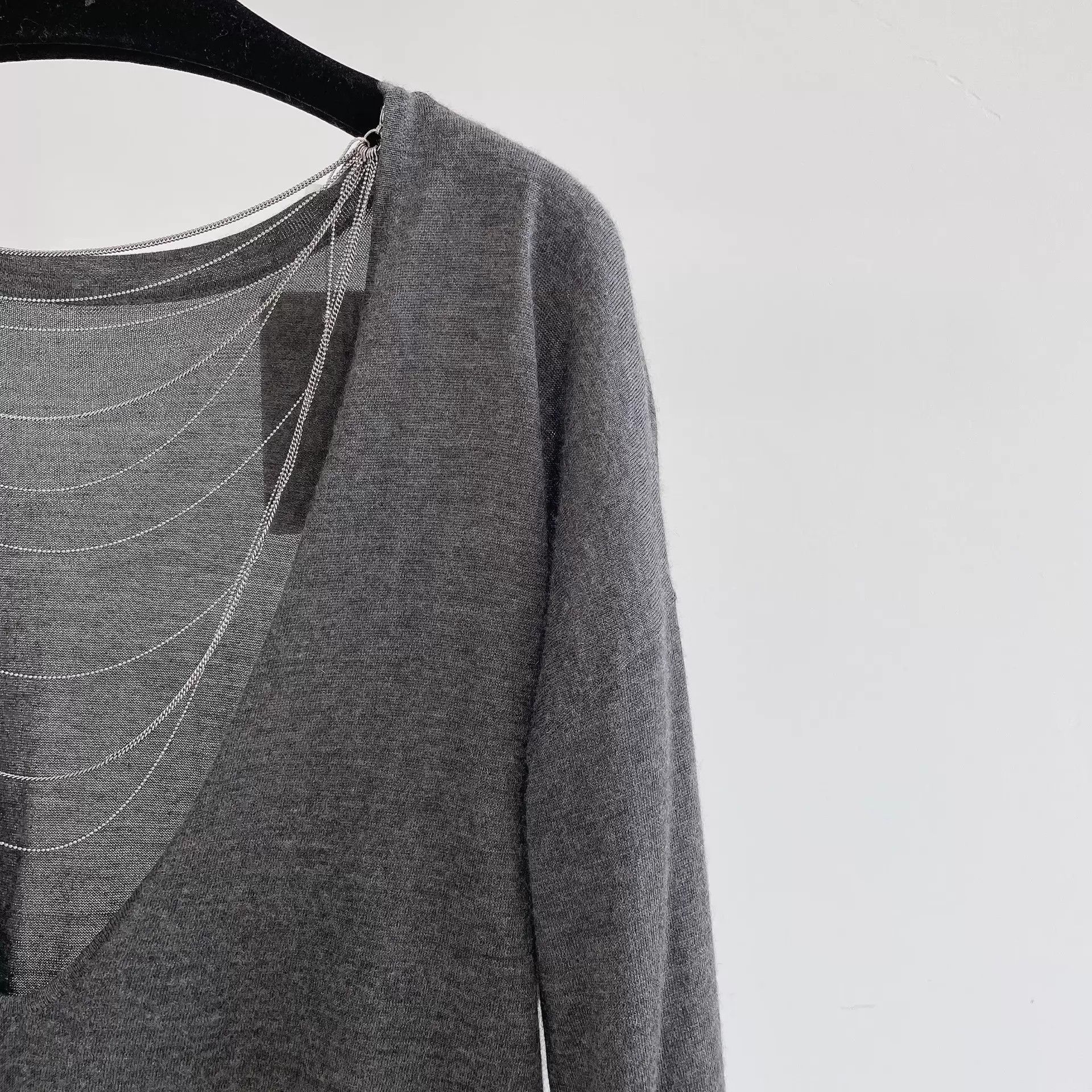 Brunello Cucinelli BRUNELLO CUCINELLI Gray Top M pre-owned Size M / US 6-8 / IT 42-44 - 3 Thumbnail