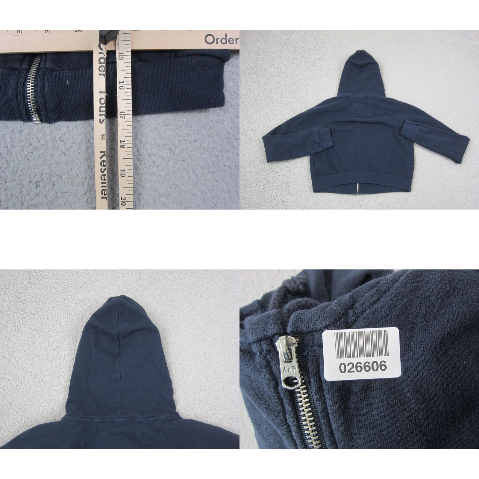 Abercrombie & Fitch Abercrombie & Fitch Hoodie Womens Medium Blue Full Zip Sweatshirt Cropped Shark Logo Classic Size M / US 6-8 / IT 42-44 - 8 Thumbnail
