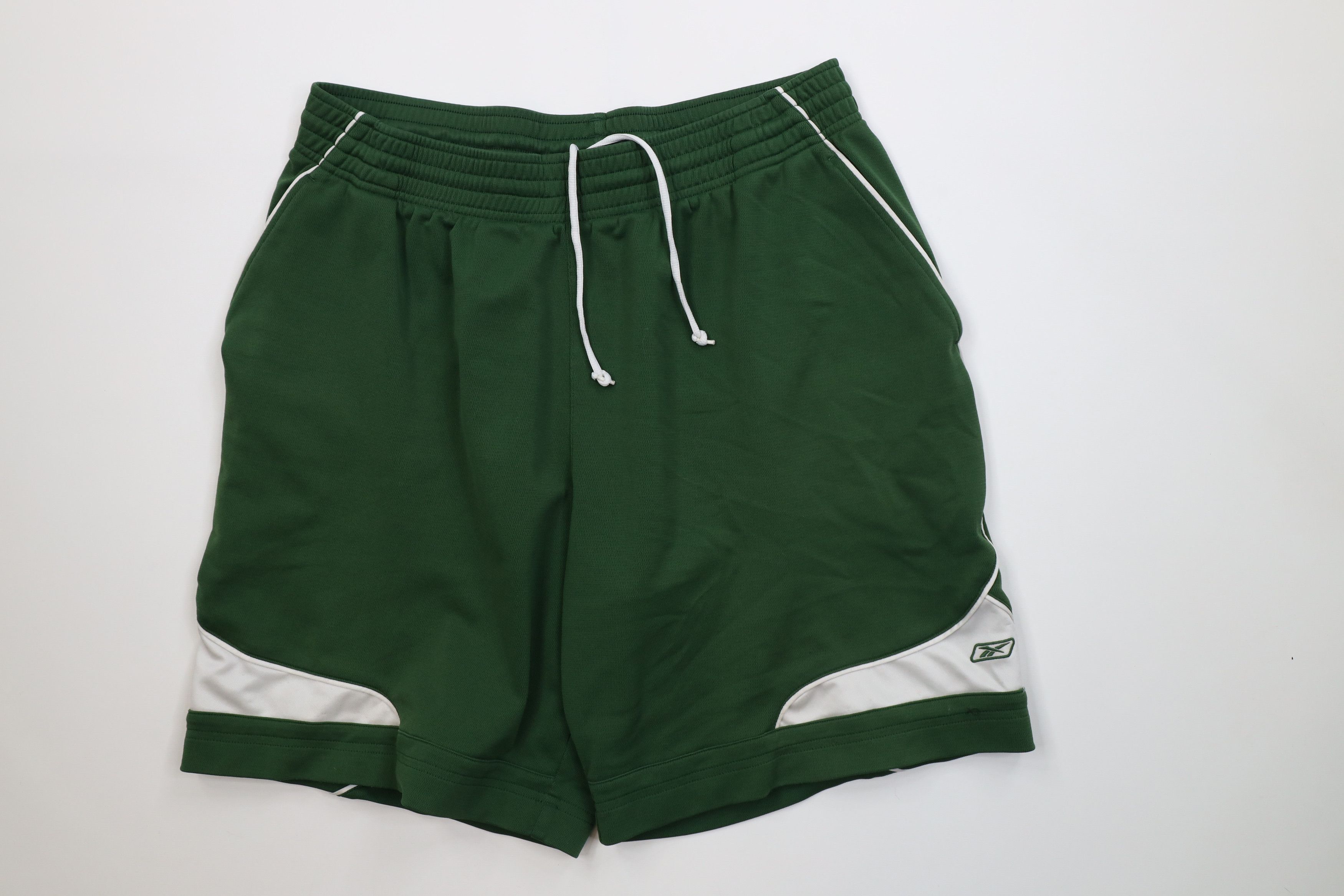 Reebok Vintage Reebok Logo Heavyweight Basketball Shorts Green Size US 36 / EU 52 - 1 Thumbnail