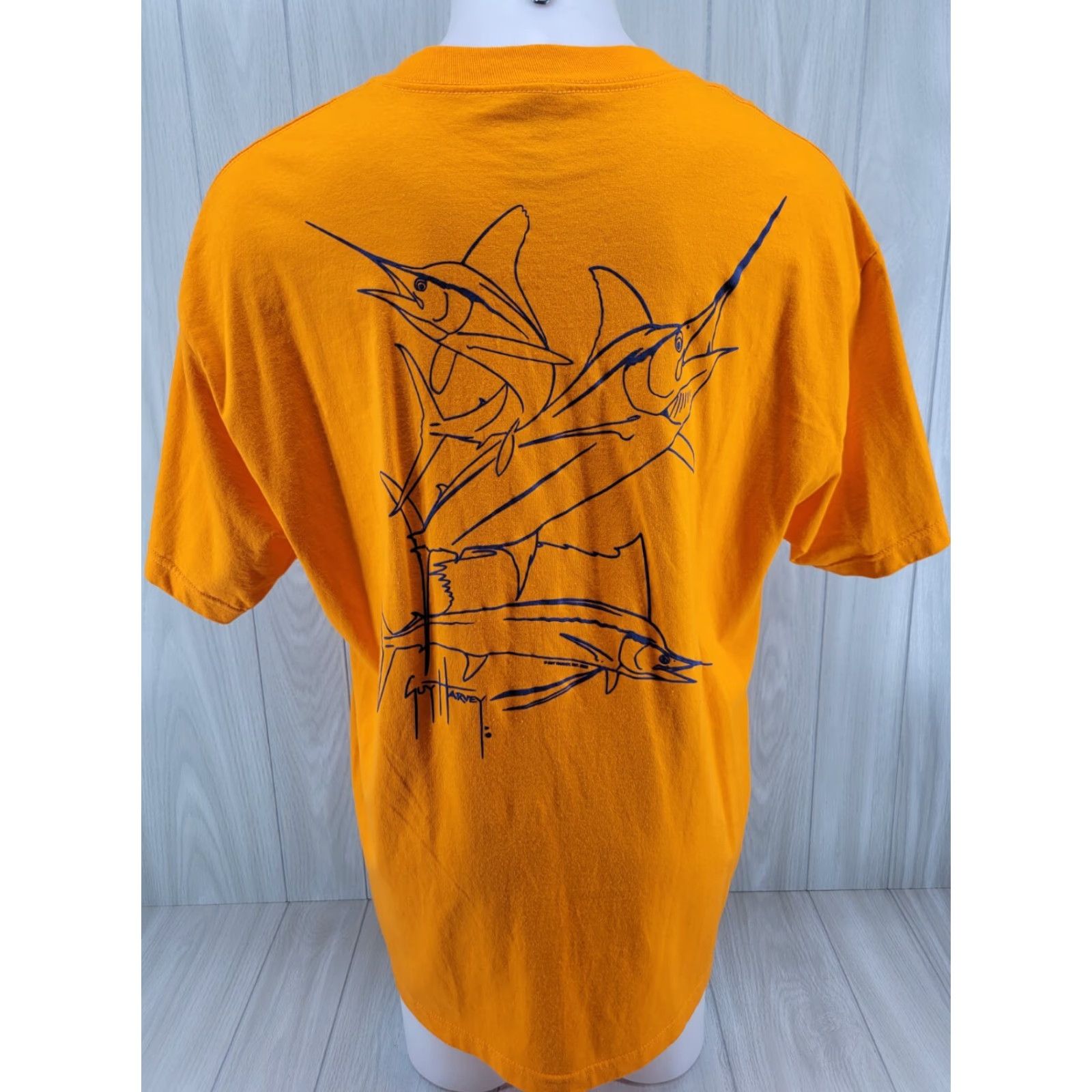 Guy Harvey GUY HARVEY T-Shirt SHIRT Orange XL Mens Blue Outlines Swordfish Size US XL / EU 56 / 4 - 2 Thumbnail