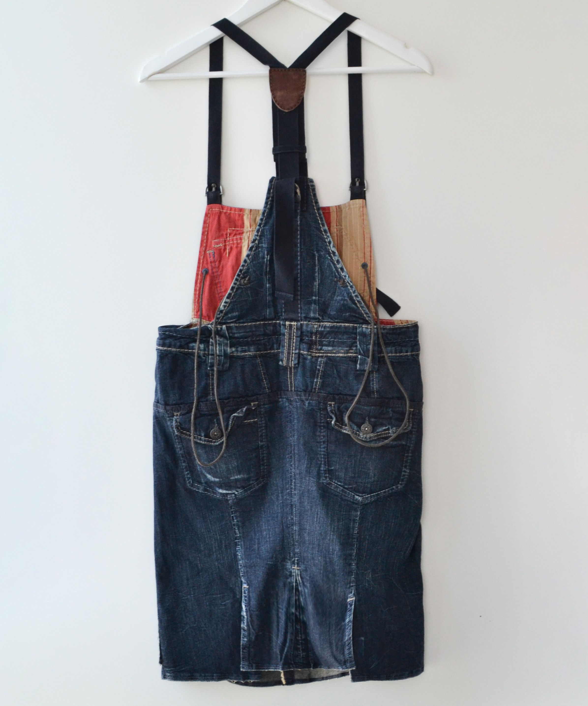 Marithe + Francois Girbaud 🔴 MARITHE FRANCOIS GIRBAUD Overall Suit Skirt Jeans Denim Size 28" / US 6 / IT 42 - 6 Thumbnail