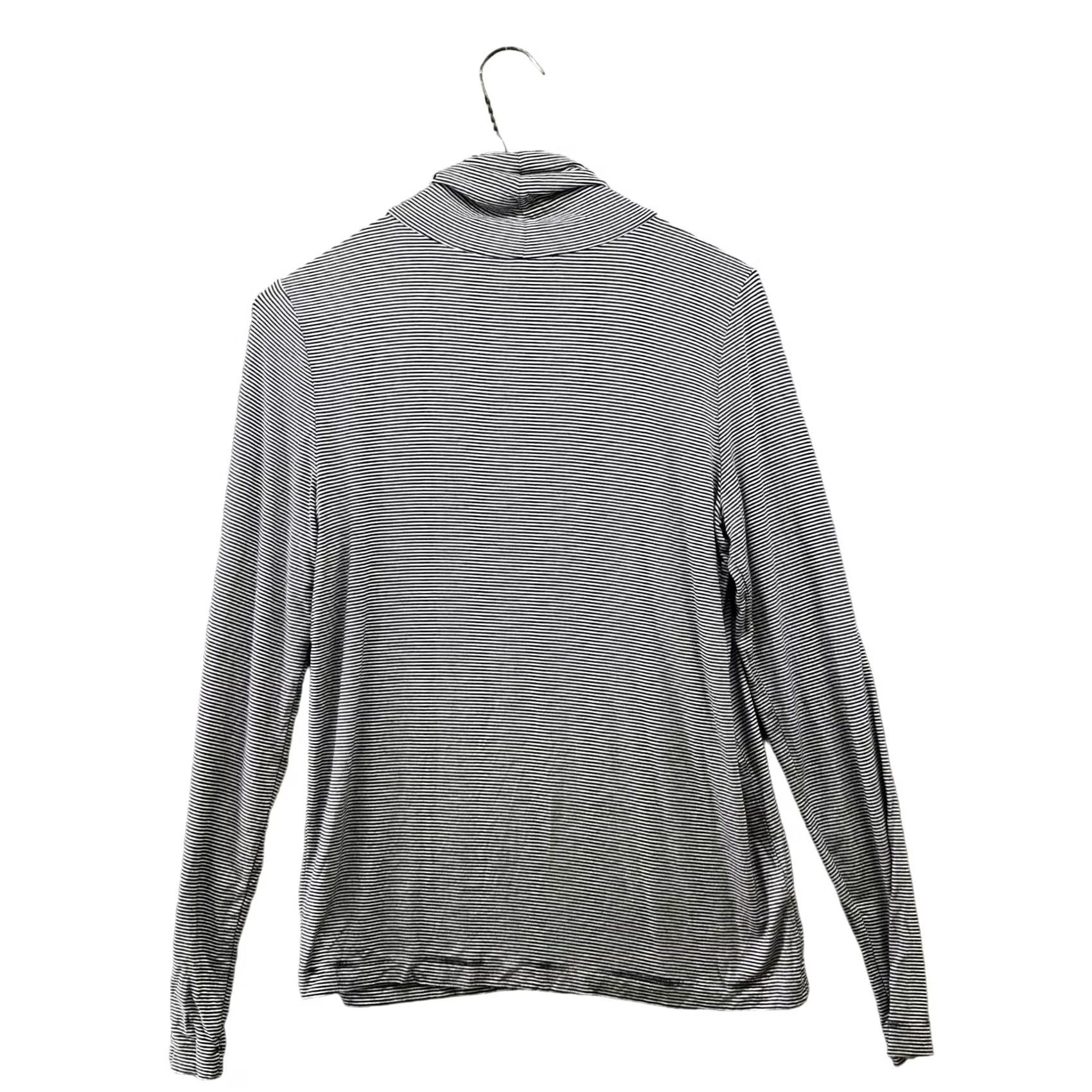 Loft Loft Turtleneck T Shirt Womens M Navy Blue White Striped Jersey Lightweight Size M / US 6-8 / IT 42-44 - 2 Thumbnail