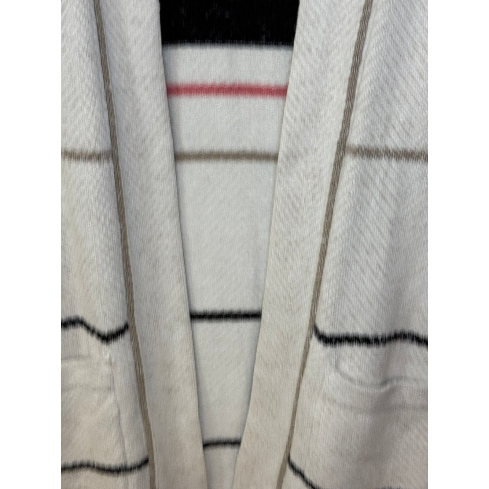 NIC+ZOE Nic+Zoe Cardigan Women X Small Beige Striped Open Preppy Size XS / US 0-2 / IT 36-38 - 3 Thumbnail