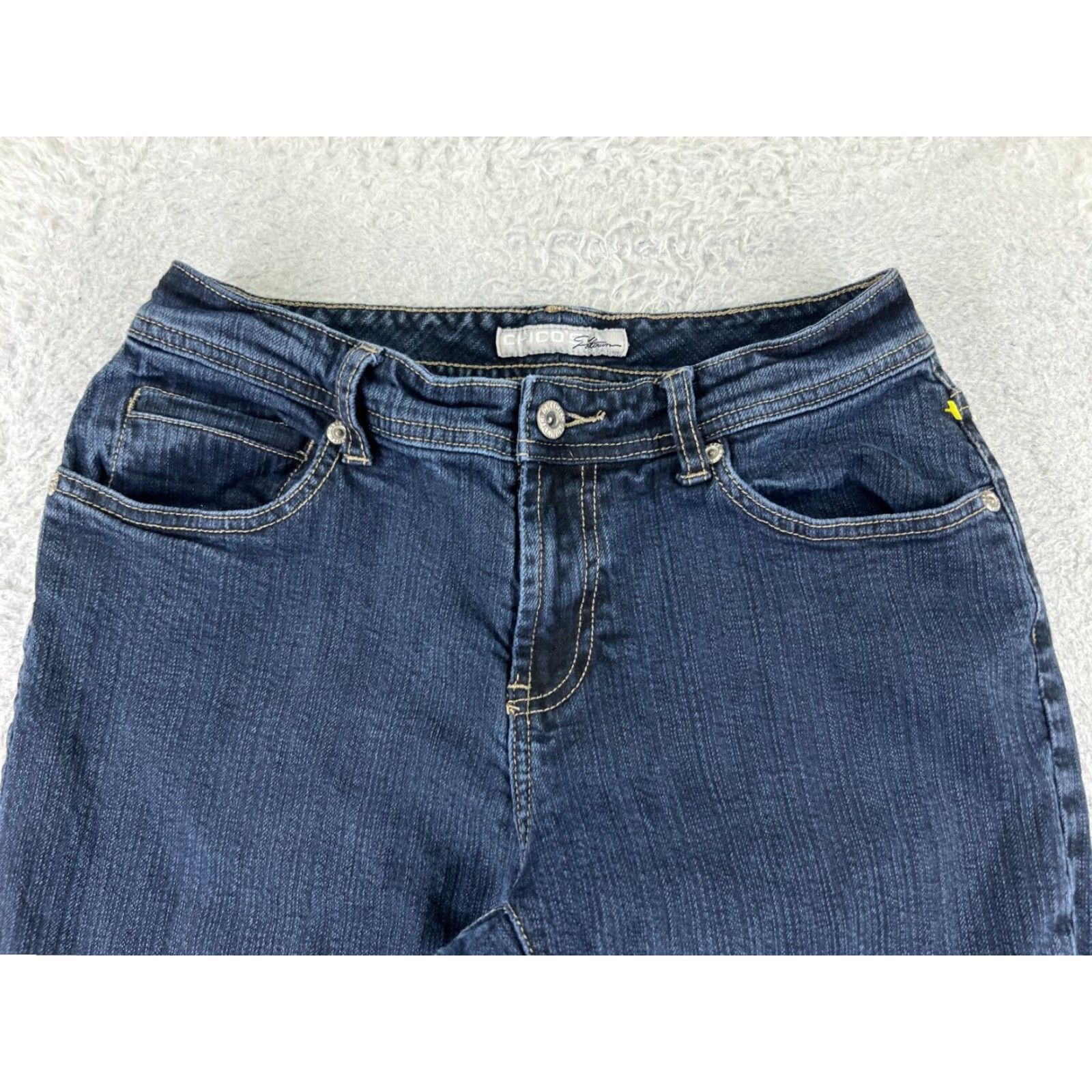 Vintage VINTAGE Chicos Jeans Womens 0 Blue Denim Bootcut Cotton Blend Mid 24x26 Size 25" / US 0 / IT 36 - 4 Thumbnail