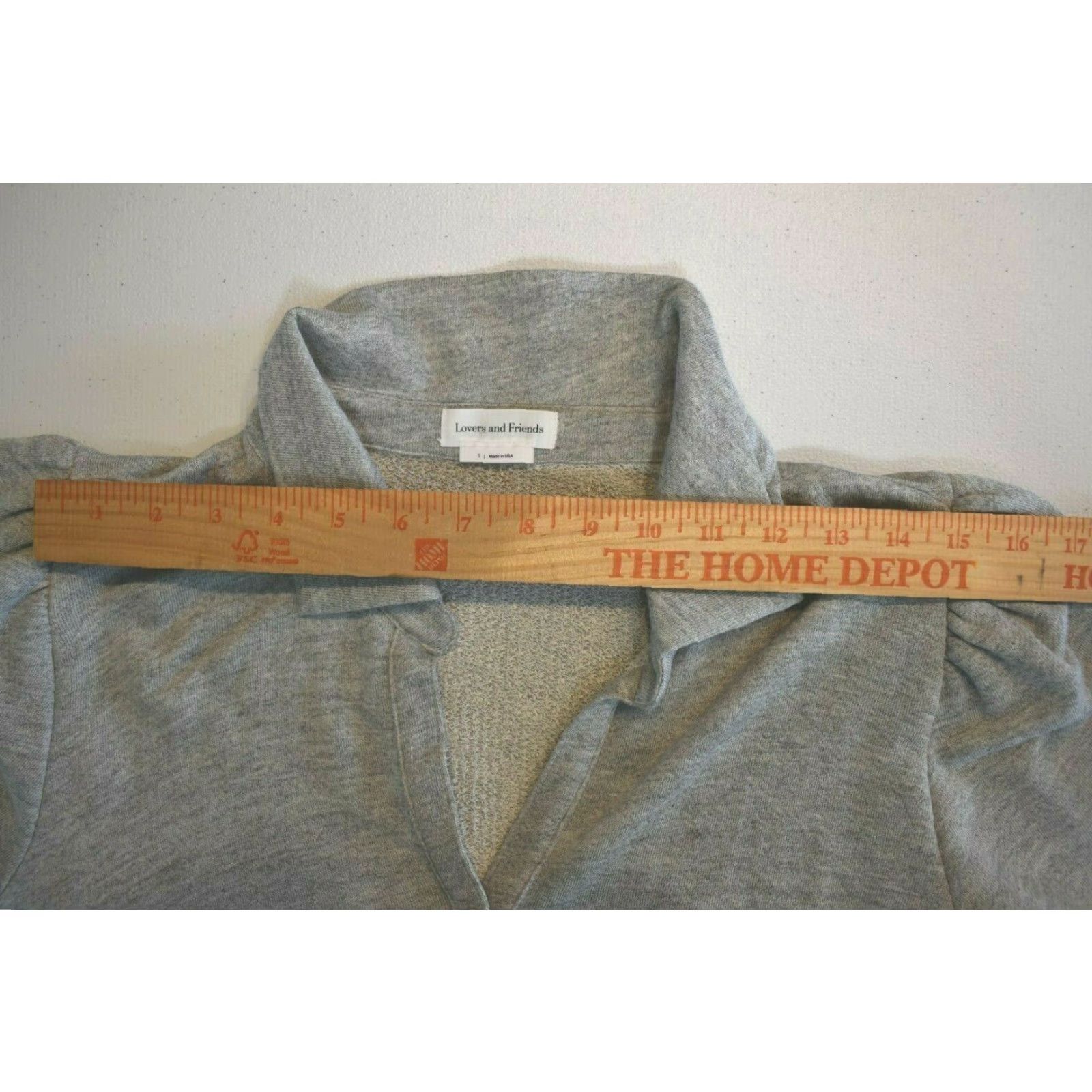 Vintage Lovers and Friends Sweater Shirt Women V-Neck Button Up Gray S Size Small Casual Pullover Terry Cotton Blend Long Sleeve Fall Spring Winter USA Size S / US 4 / IT 40 - 6 Thumbnail