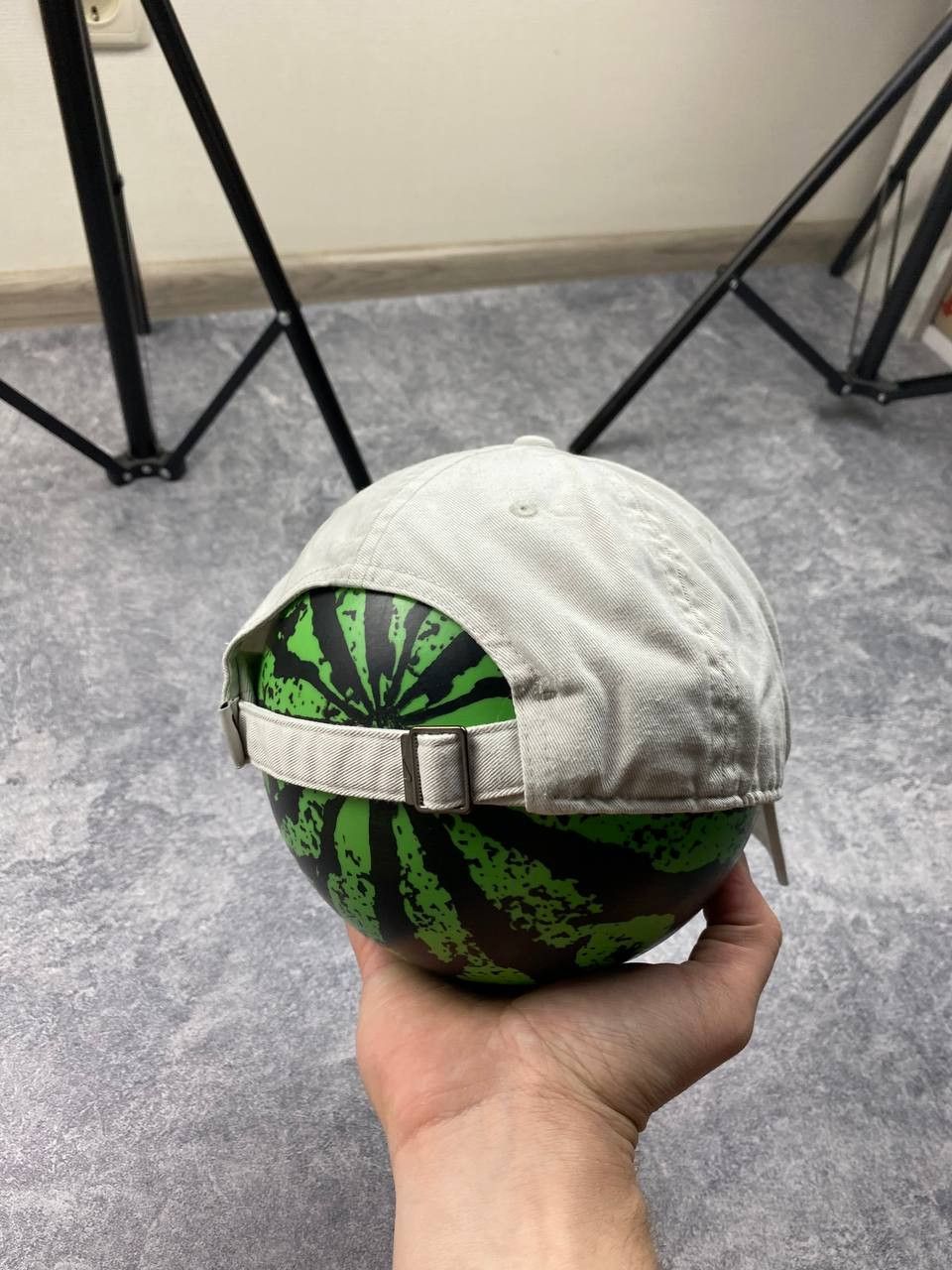Nike × Vintage Mens Vintage Nike Cap big logo streetwear y2k rare drill Size ONE SIZE - 3 Thumbnail
