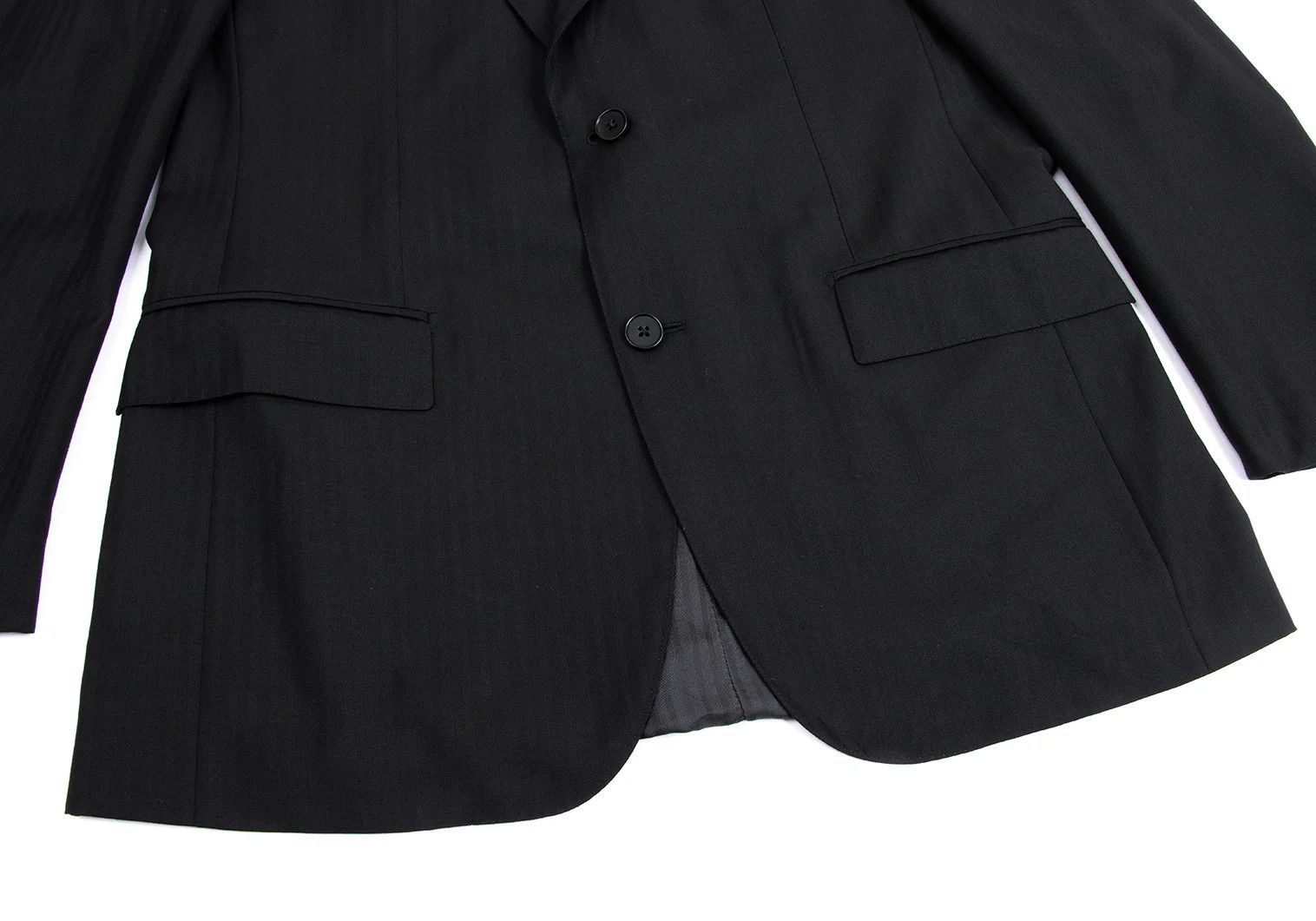 Dries Van Noten Wool Shadow Stripe 2B Jacket in Black Size 50 Size US M / EU 48-50 / 2 - 9 Thumbnail