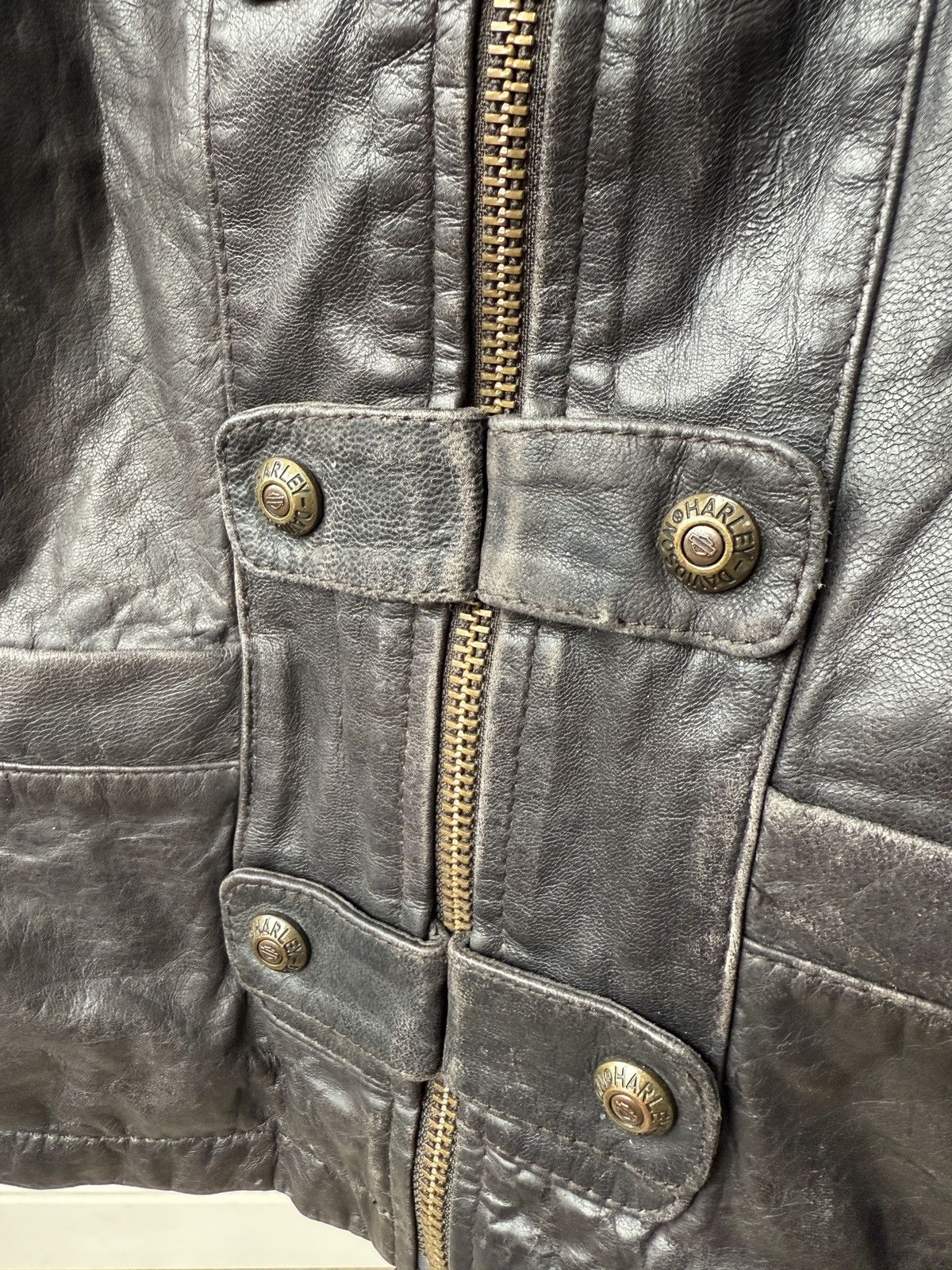 Harley Davidson Vintage Harley-Davidson Archive Faded Leather Women's Jacket Size S / US 4 / IT 40 - 13 Thumbnail