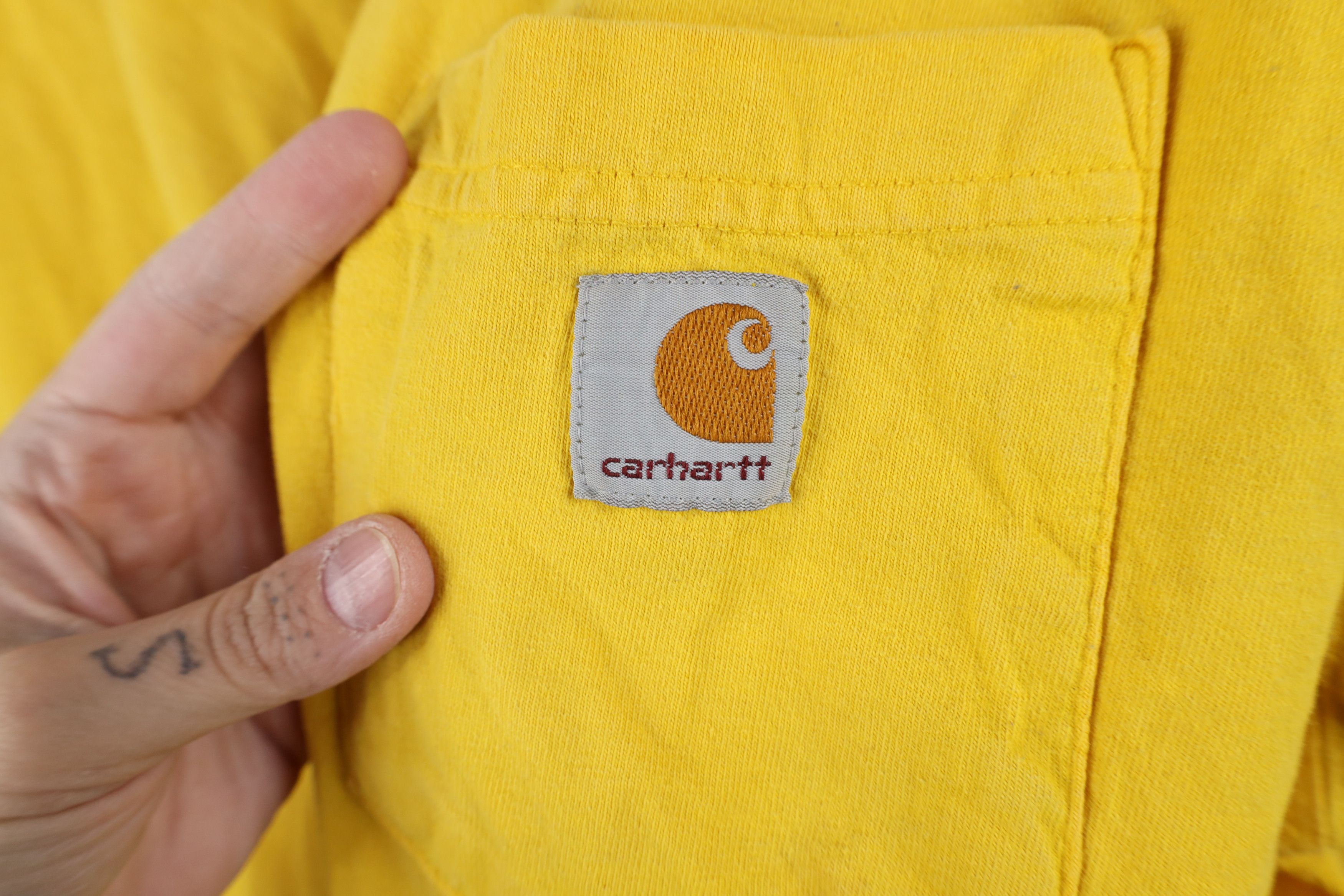 Carhartt Vintage Carhartt Spell Out Henley T-Shirt Cotton Yellow Size US M / EU 48-50 / 2 - 4 Thumbnail