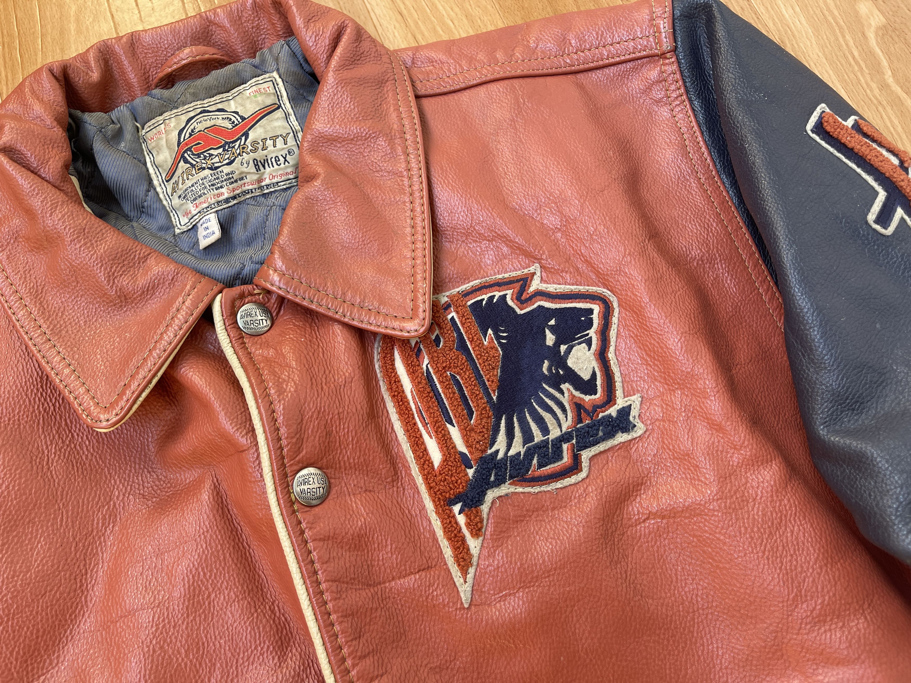 Avirex AVIREX leather jacket, Black Lions, vintage, 90s hip hop XS Size US XS / EU 42 / 0 - 12 Thumbnail