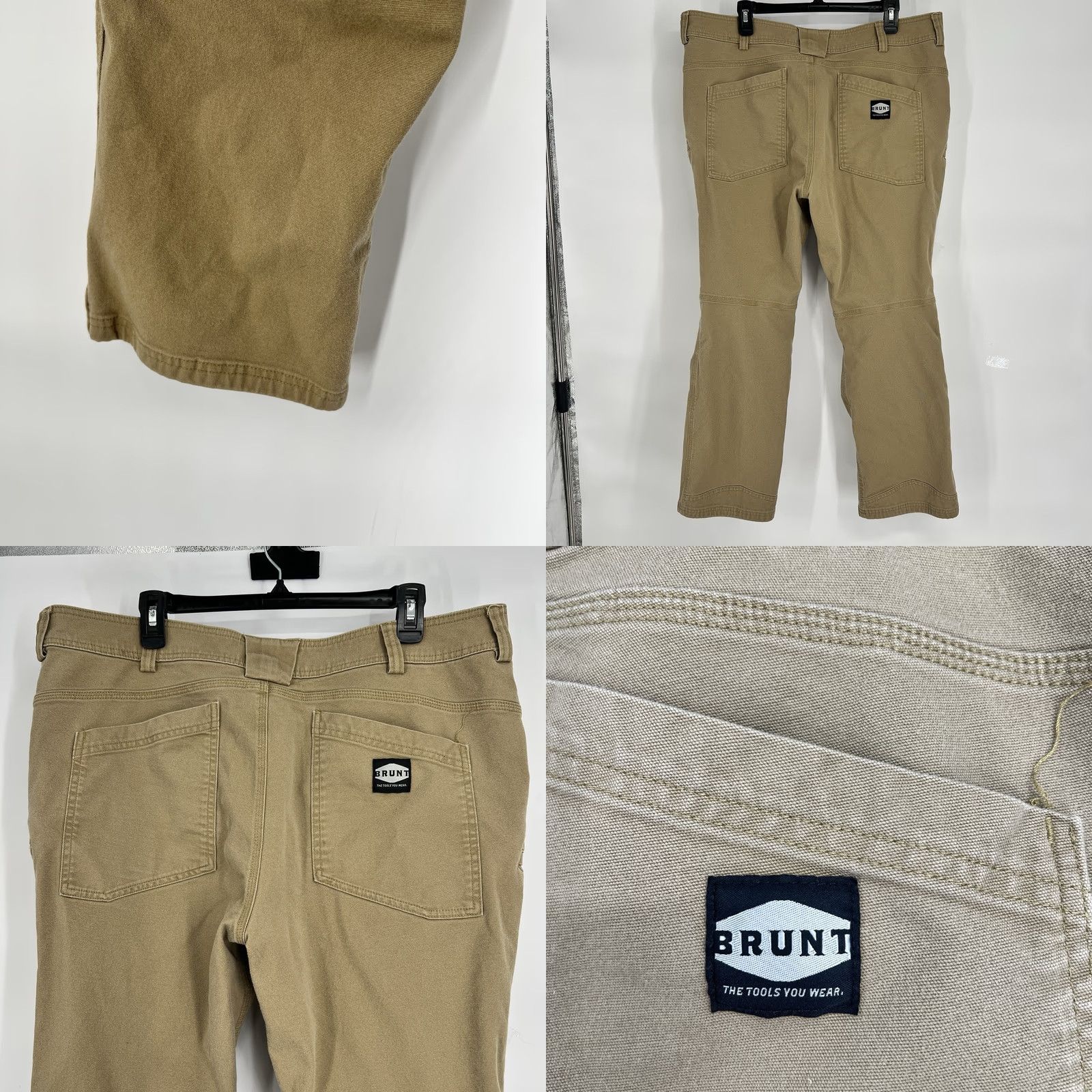 Vintage Brunt Pants Mens 40x28 Torra Work Canvas Utility Stretch Tan Khakis Straight Leg Mid Rise 40x28 Mens RegularTopsewn Brown Logo Workwear Pants Size US 40 / EU 56 - 8 Thumbnail