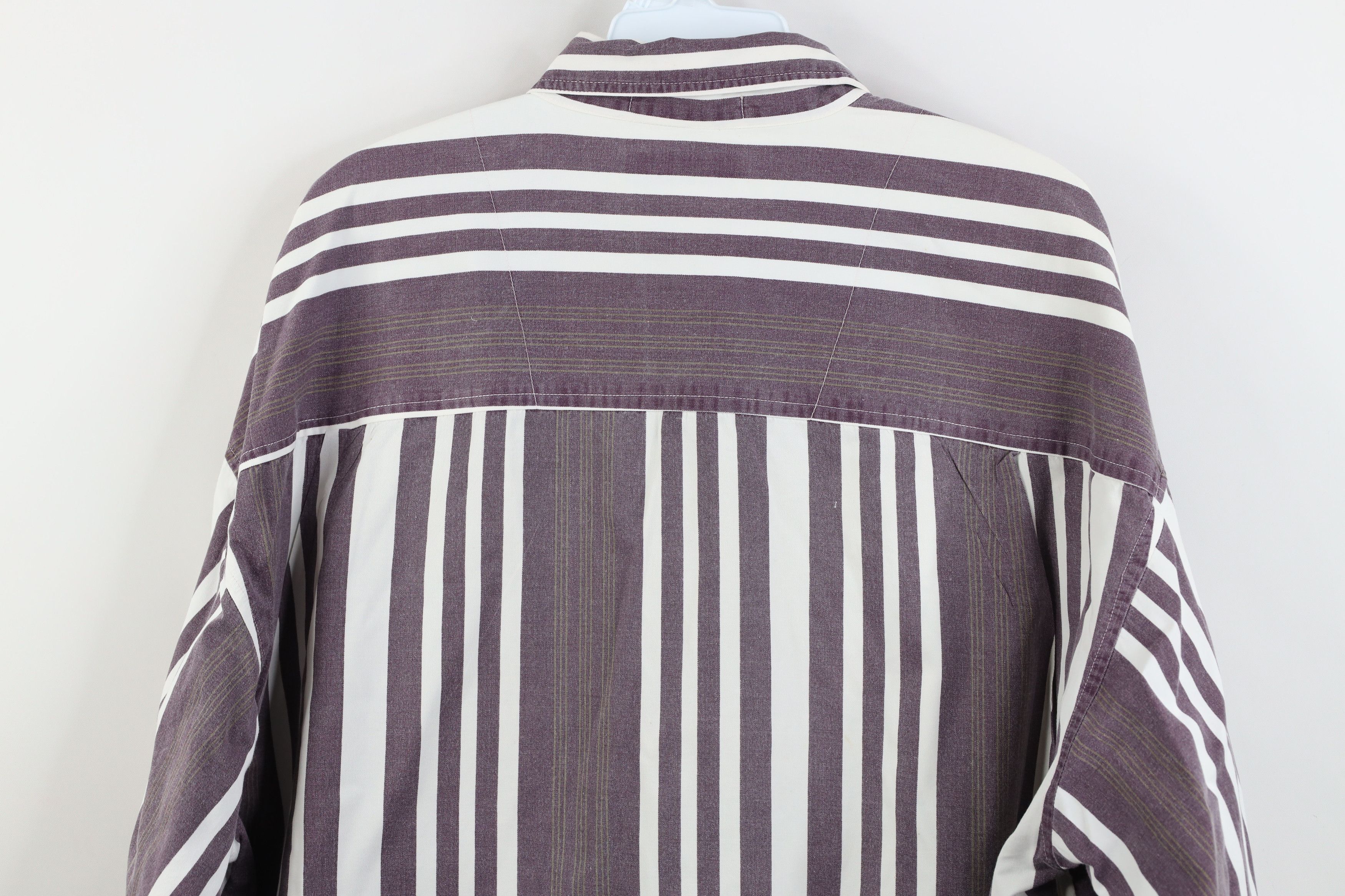 Guess Vintage 90s Guess Spell Striped Collared Button Down Shirt Size US L / EU 52-54 / 3 - 14 Thumbnail