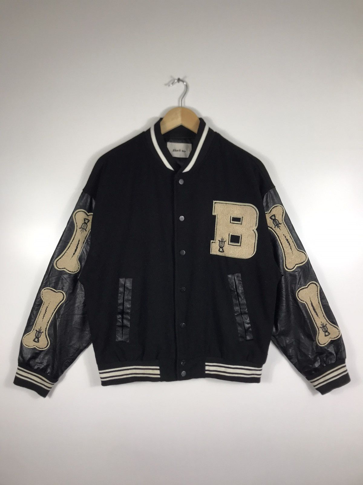 14th Addiction 🔥Black Air Skeleton Wool Baggy Varsity Jacket Size US M / EU 48-50 / 2 - 1 Thumbnail
