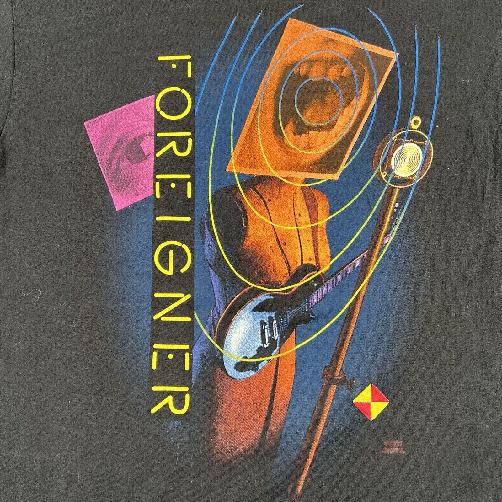 Hanes 1992 Foreigner Reunion World Tour Shirt Large Black Size US L / EU 52-54 / 3 - 2 Thumbnail