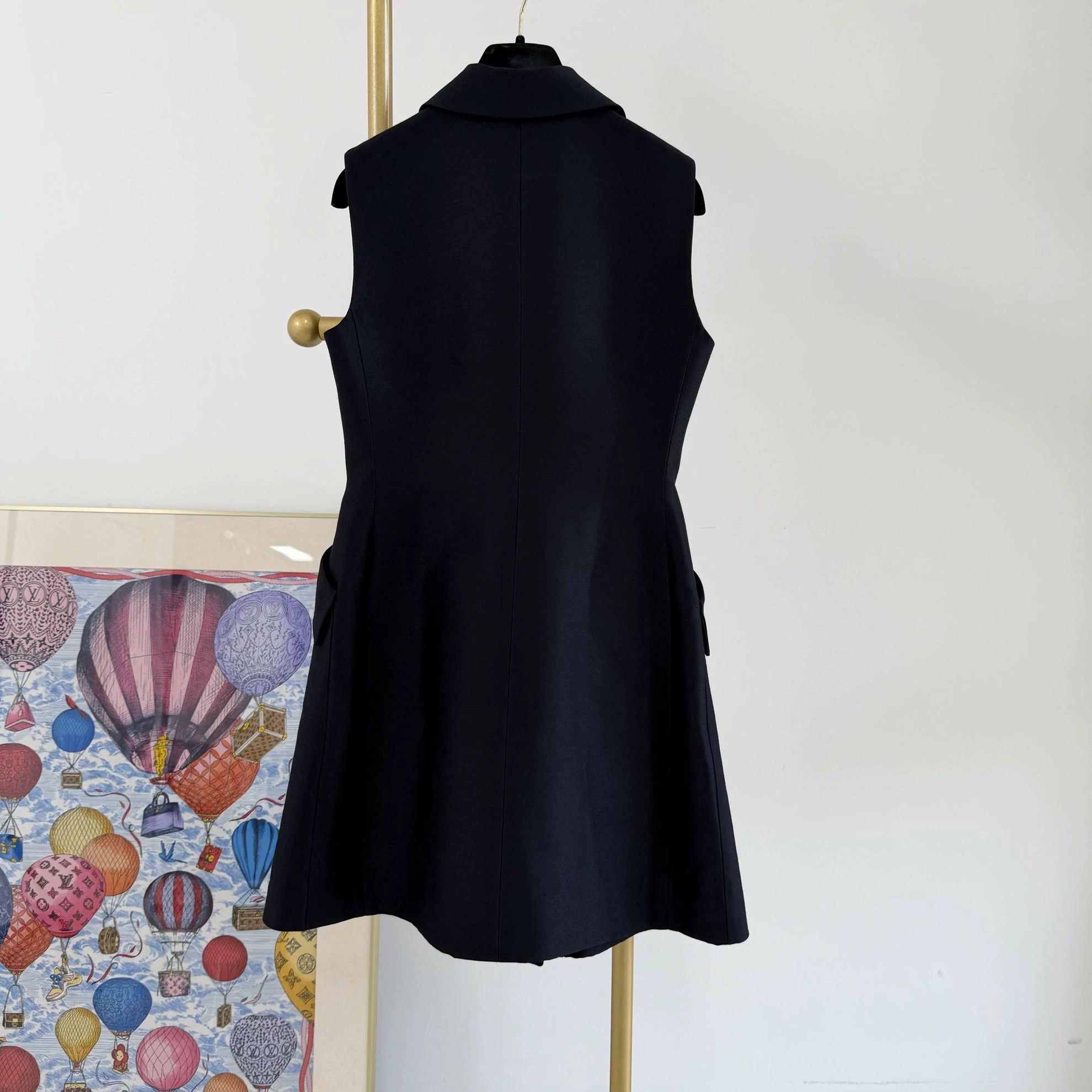 Christian Dior Monsieur Christian Dior Navy Blue Sleeveless Dress F36 8673 Size XS / US 0-2 / IT 36-38 - 2 Thumbnail