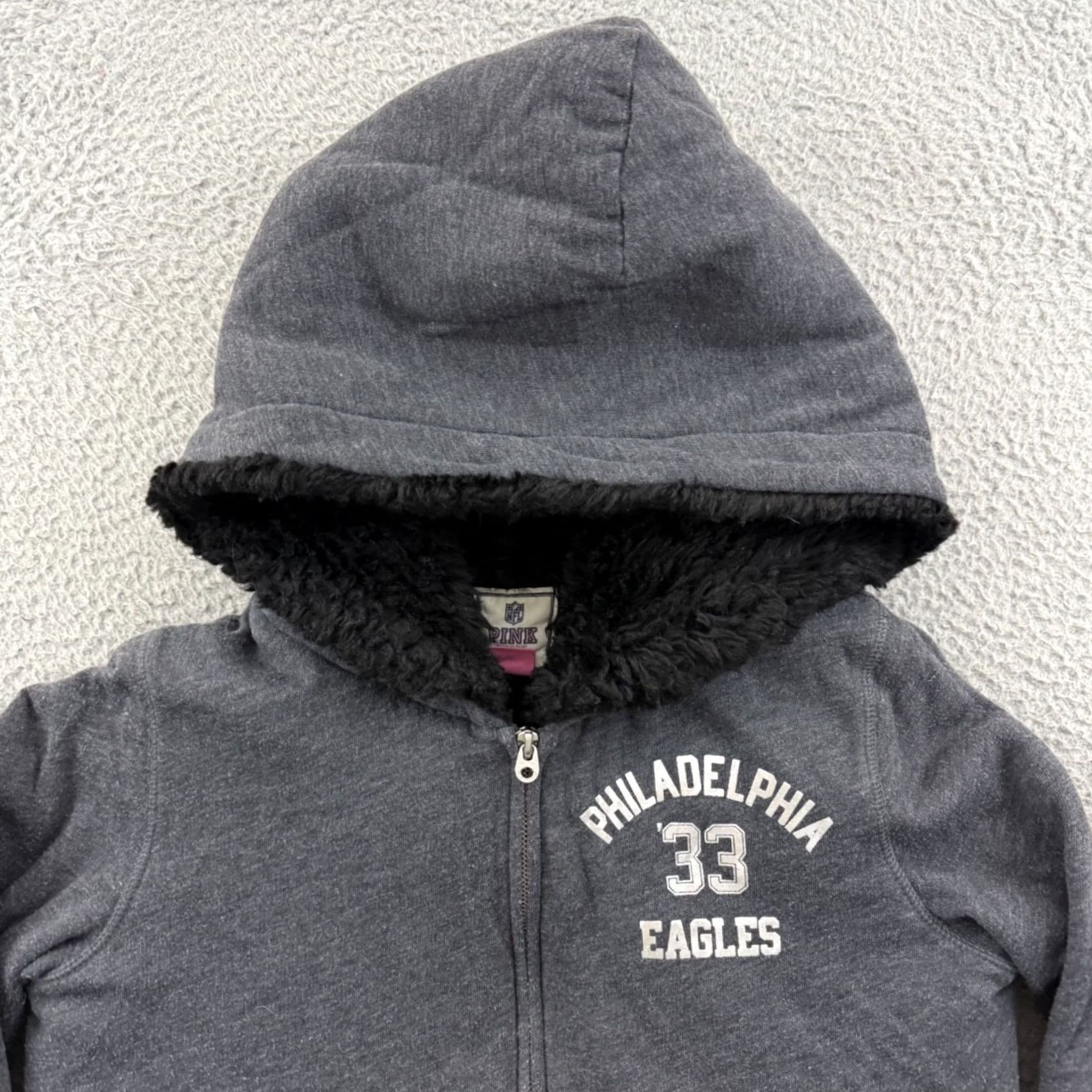 Victoria's Secret VINTAGE Philadelphia Eagles Pink Victoria’s Secret Jacket Womens Small NFL Hooded Sherpa Size S / US 4 / IT 40 - 4 Thumbnail