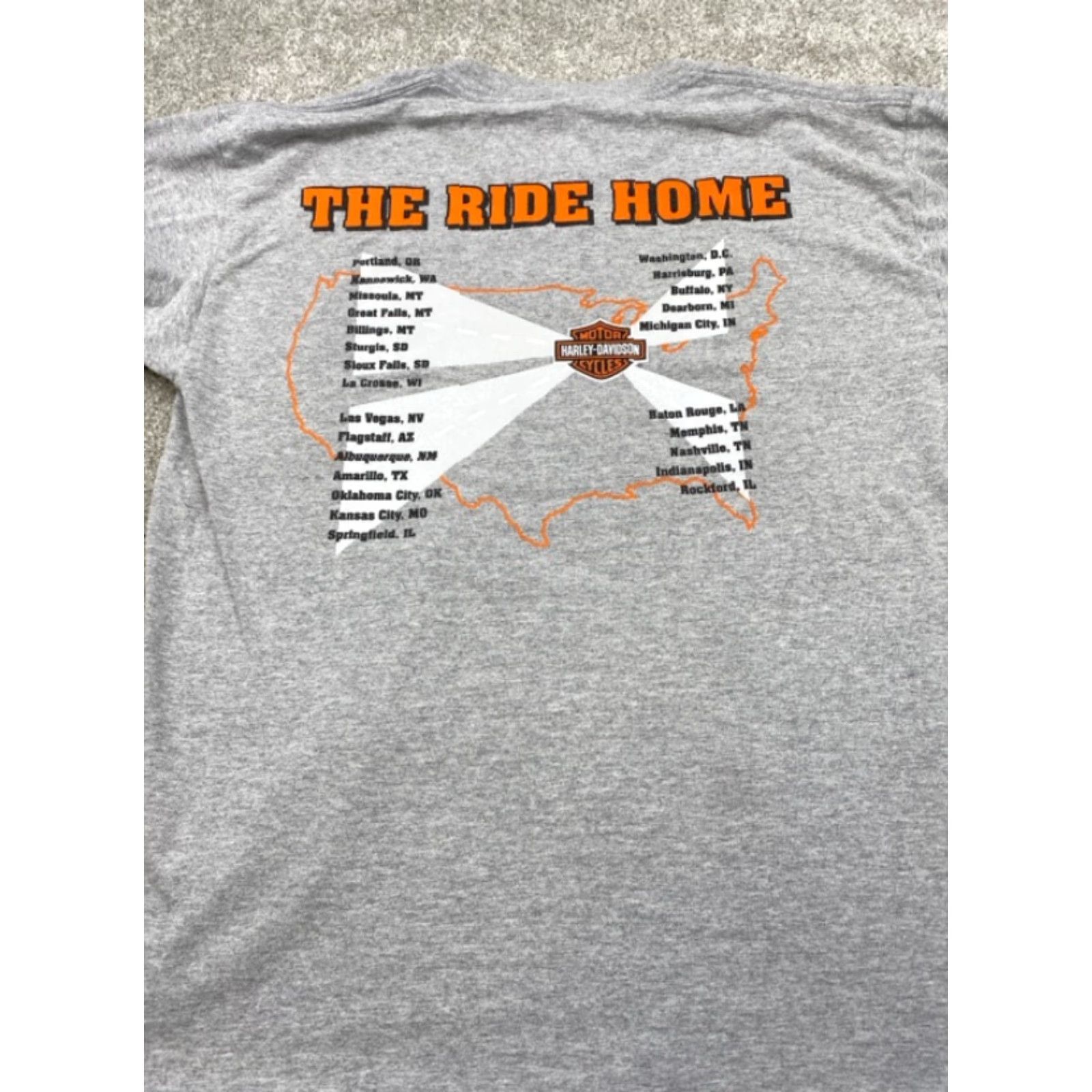 Harley Davidson VINTAGE Harley-Davidson T-Shirt L Mens Gray Short Sleeve Crew Neck Logo 1903-2003 The Ride Home Back 4545 Size US L / EU 52-54 / 3 - 5 Thumbnail