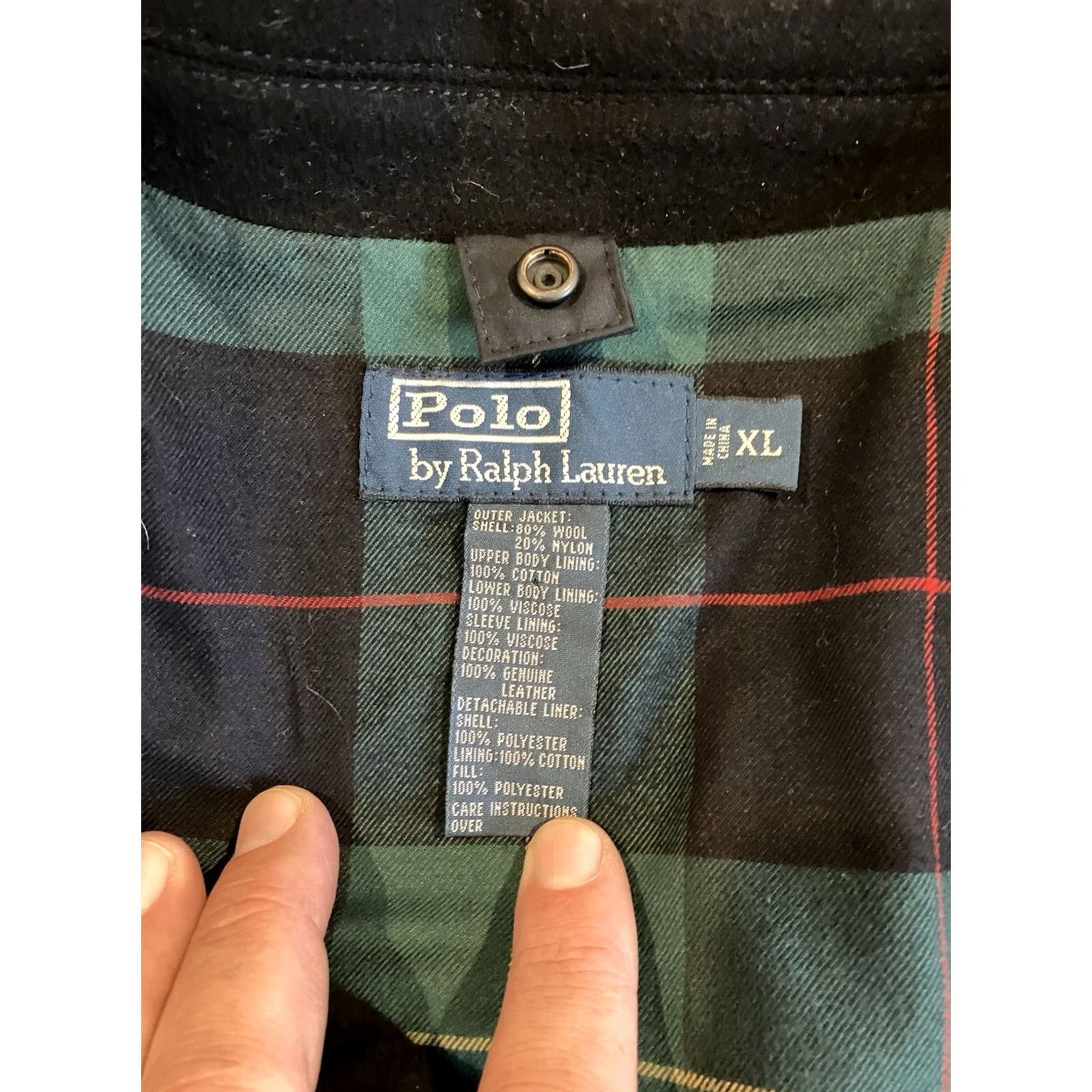 Ralph Lauren VINTAGE Polo Ralph Lauren Jacket Coat Wool Leather Trim Black XL Button Zip Pockets All Seasons Full Zip Men Overcoat Classic Preppy Motorcycle? Size US XL / EU 56 / 4 - 4 Thumbnail